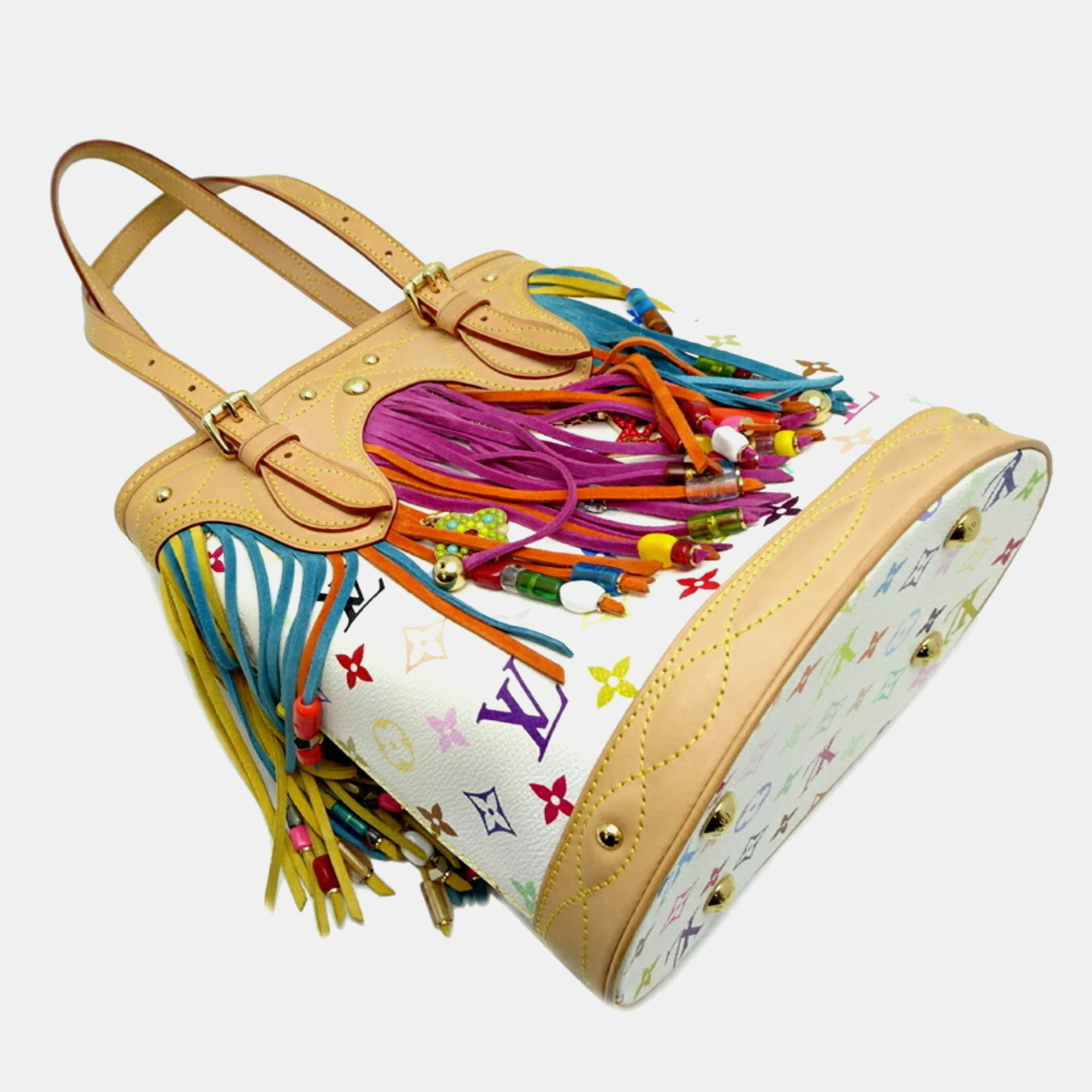 Louis Vuitton White Monogram Canvas Bucket Tote Bag 