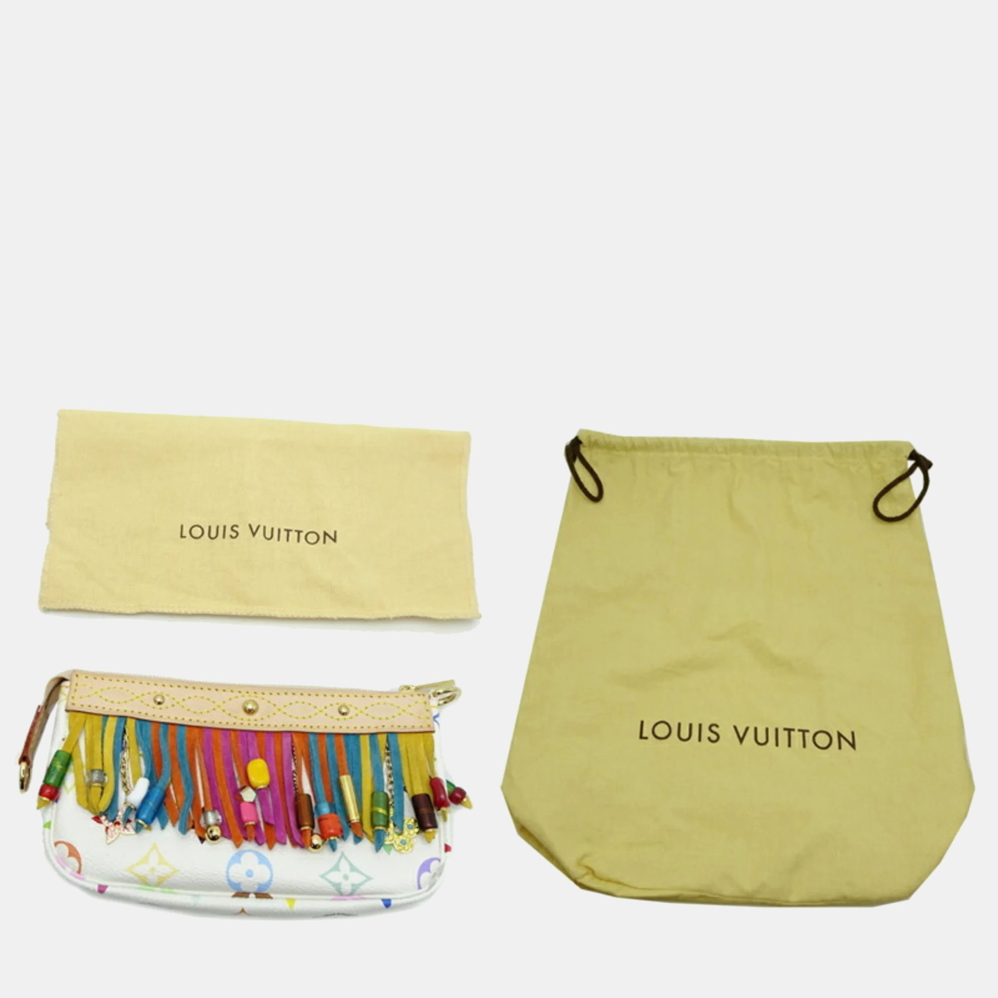 Louis Vuitton White Monogram Canvas Bucket Tote Bag 