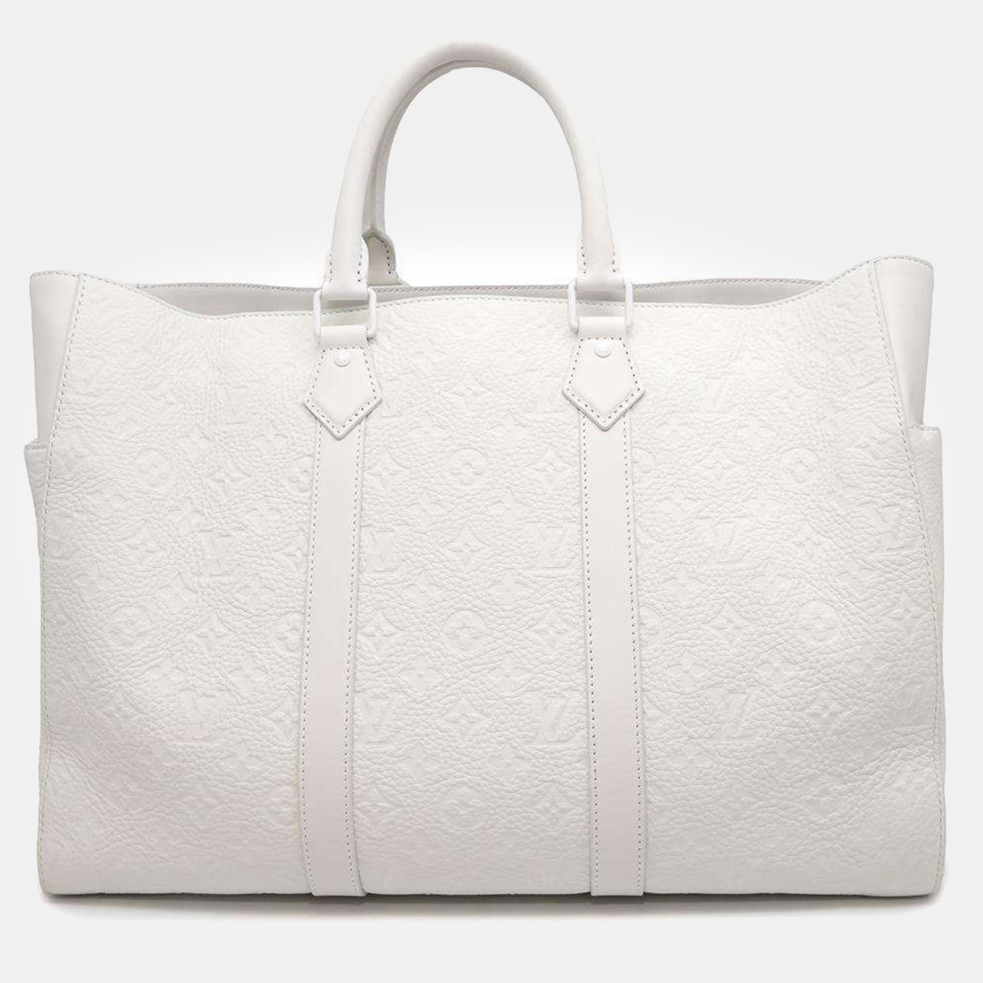 

Louis Vuitton Taurillon Leather Sac Plat Tote Bag, White