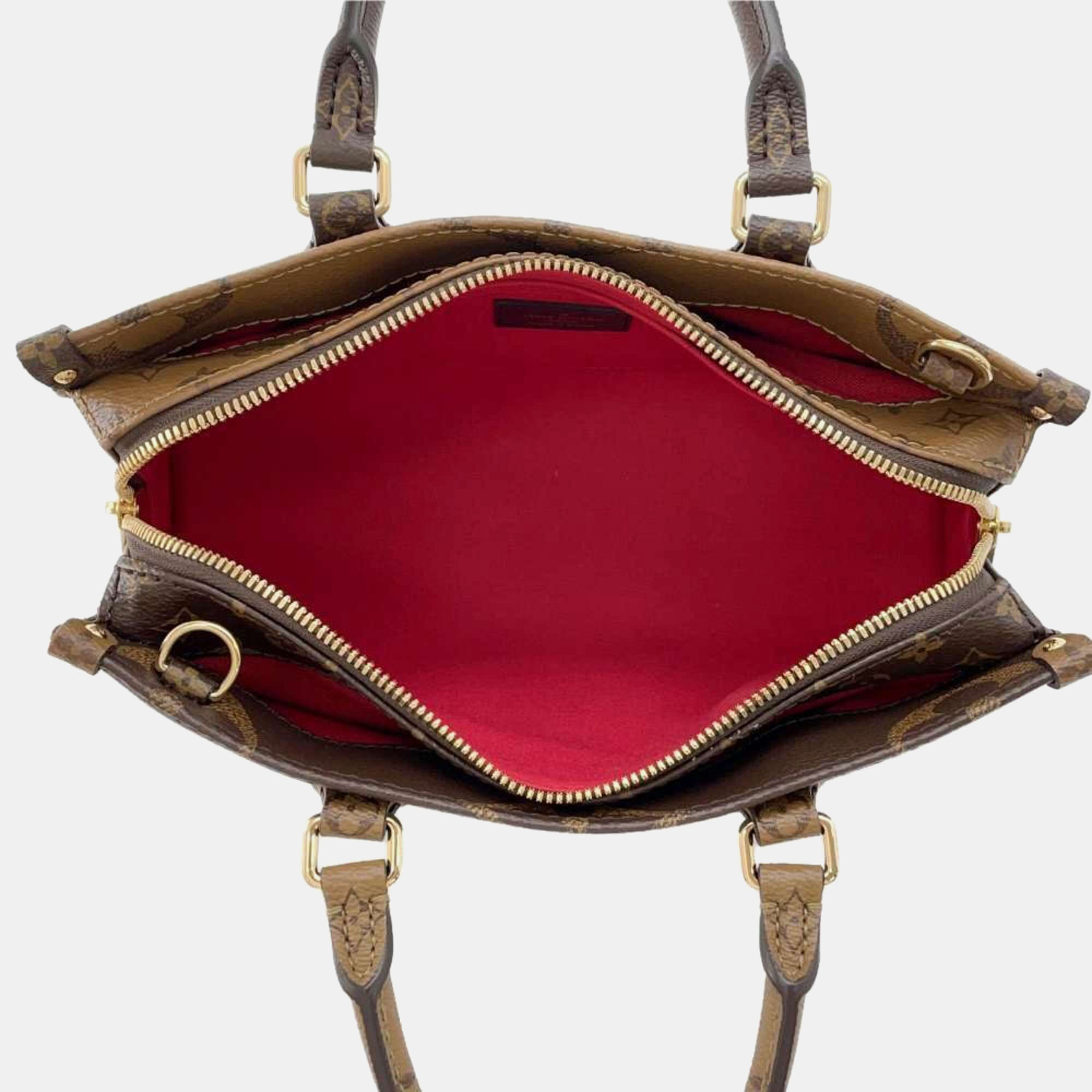 Louis Vuitton Brown Monogram Canvas Reverse Giant On-The-Go East West Shoulder Bag 
