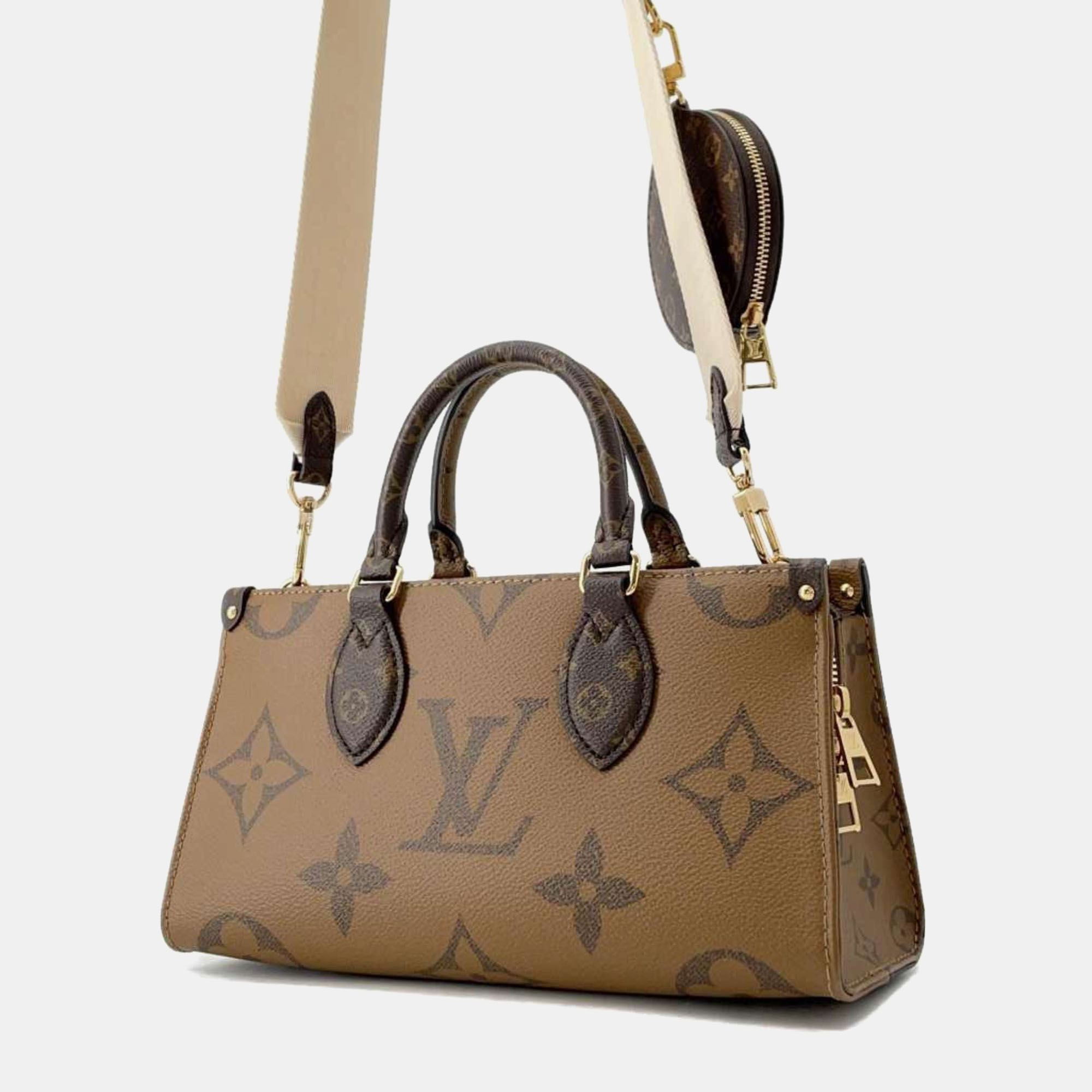 Louis Vuitton Brown Monogram Canvas Reverse Giant On-The-Go East West Shoulder Bag 
