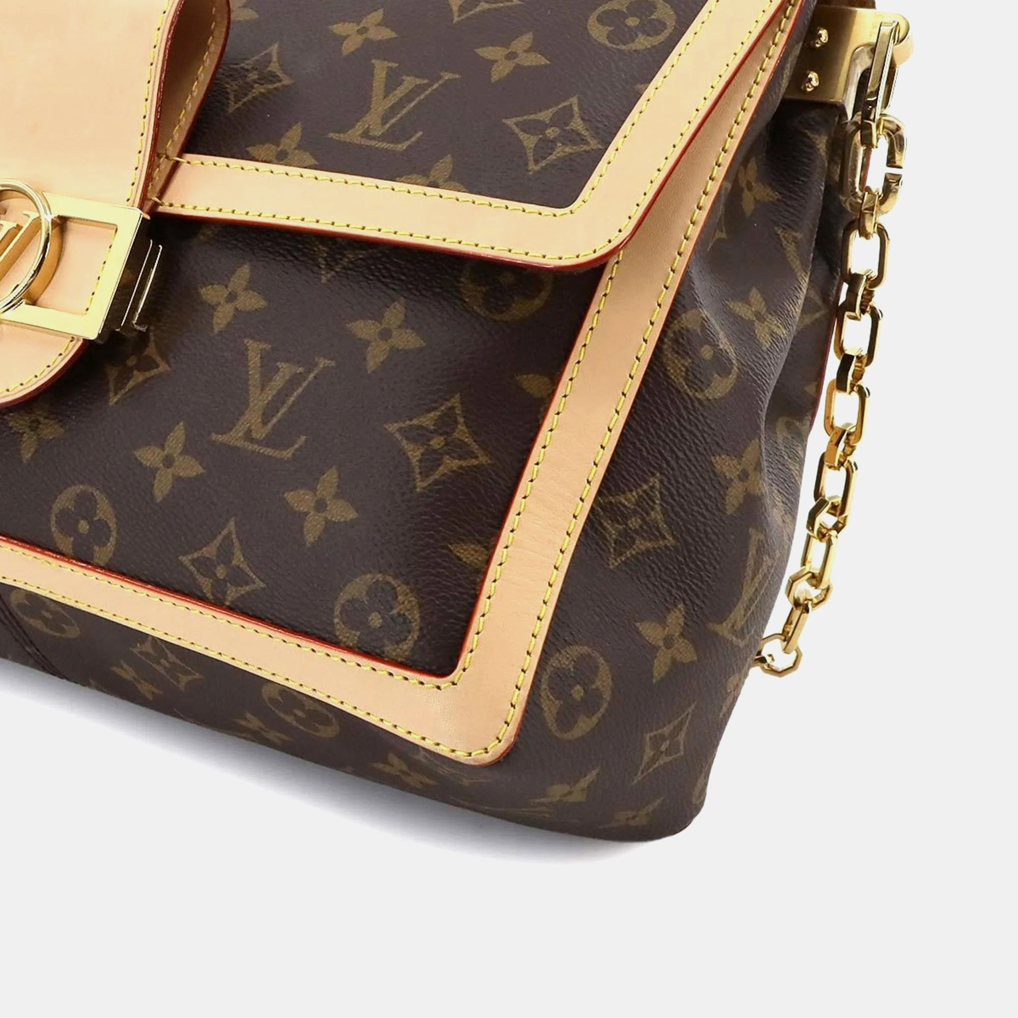 Louis Vuitton Brown Monogram Canvas Dauphine GM Shoulder Bag 
