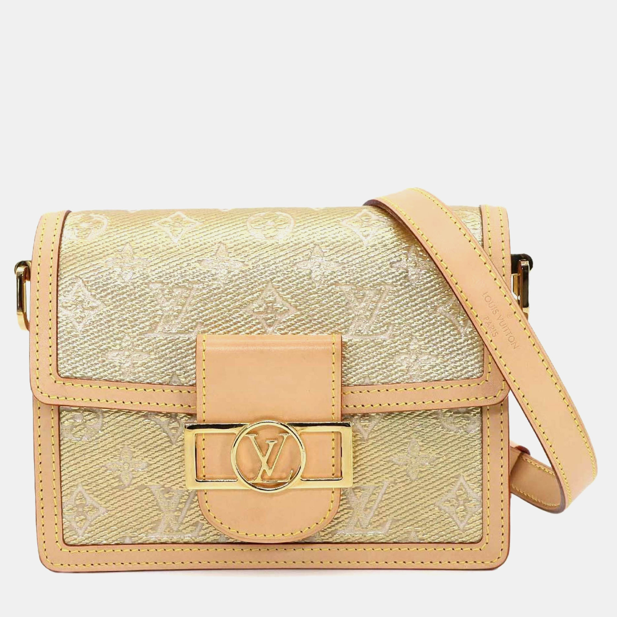 

Louis Vuitton Metallic Gold Jacquard Dauphine Shoulder Bag