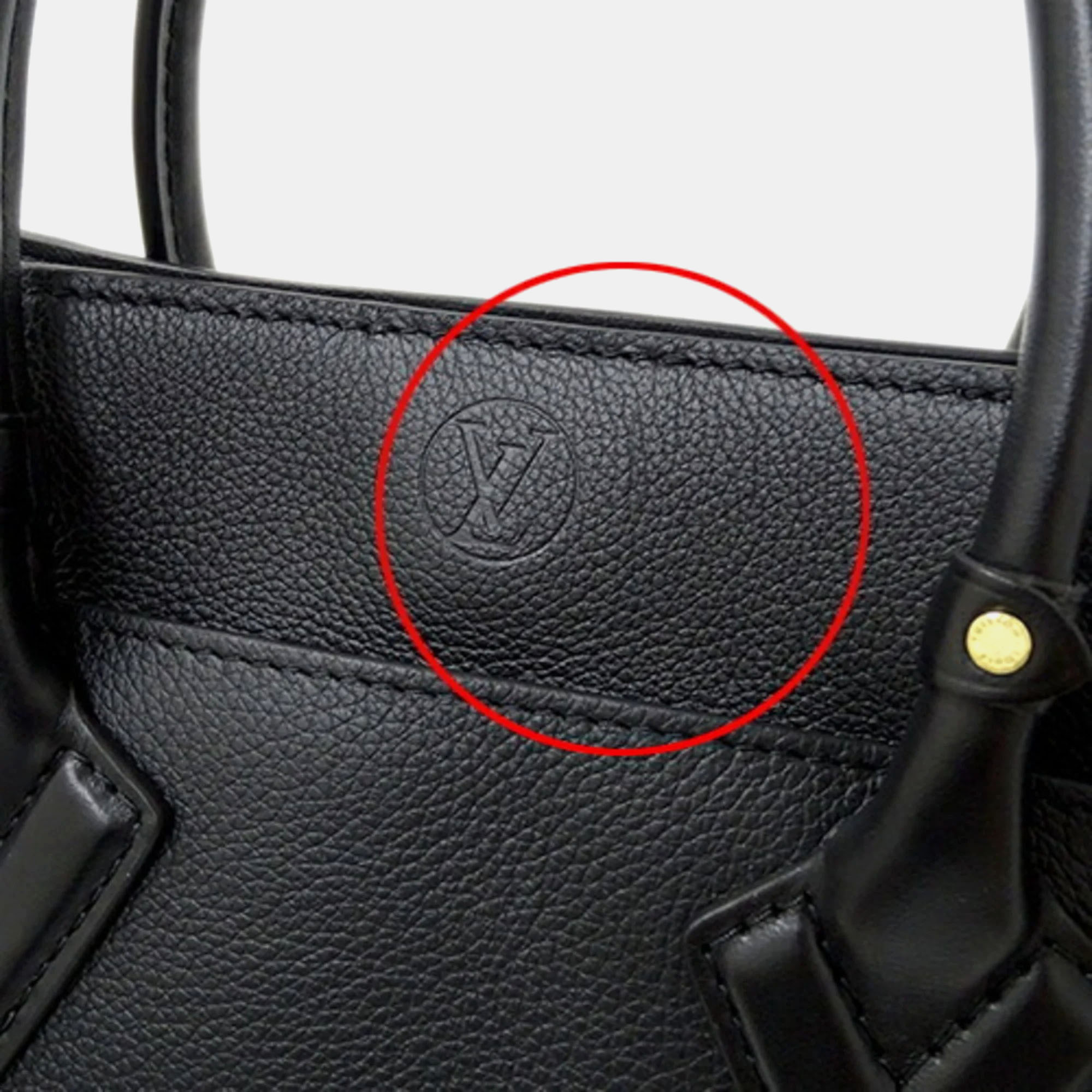Louis Vuitton Black Brown Leather On My Side Handbag 