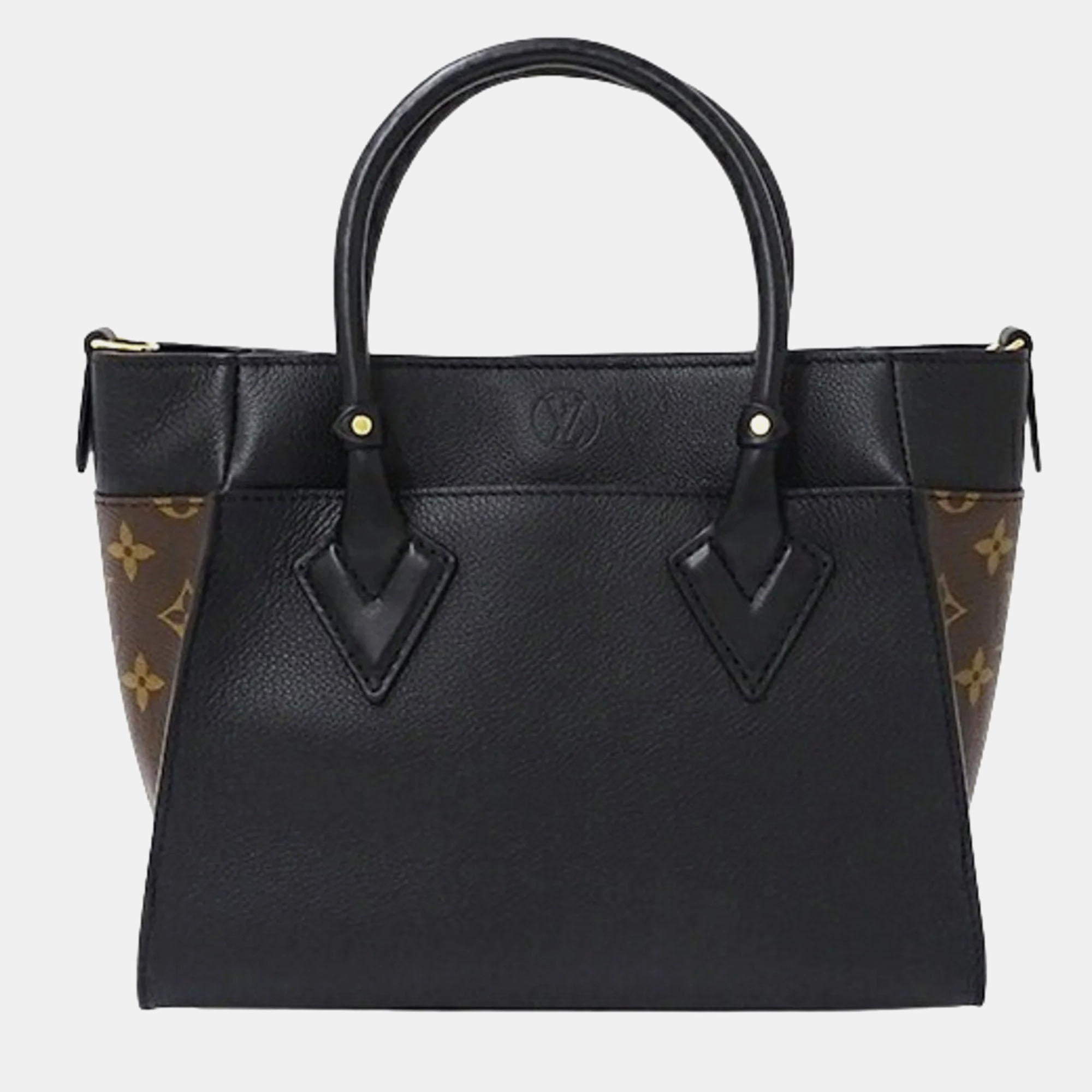 Louis Vuitton Black Brown Leather On My Side Handbag 