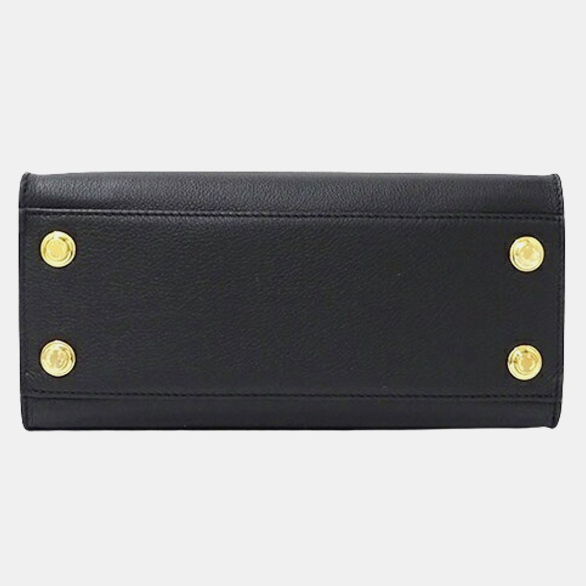 Louis Vuitton Black Brown Leather On My Side Handbag 