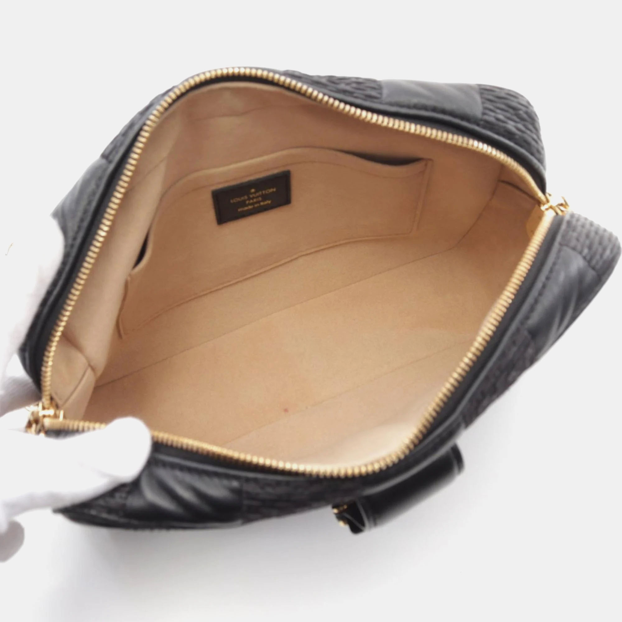Louis Vuitton Black Leather Pochette Troca Shoulder Bag 