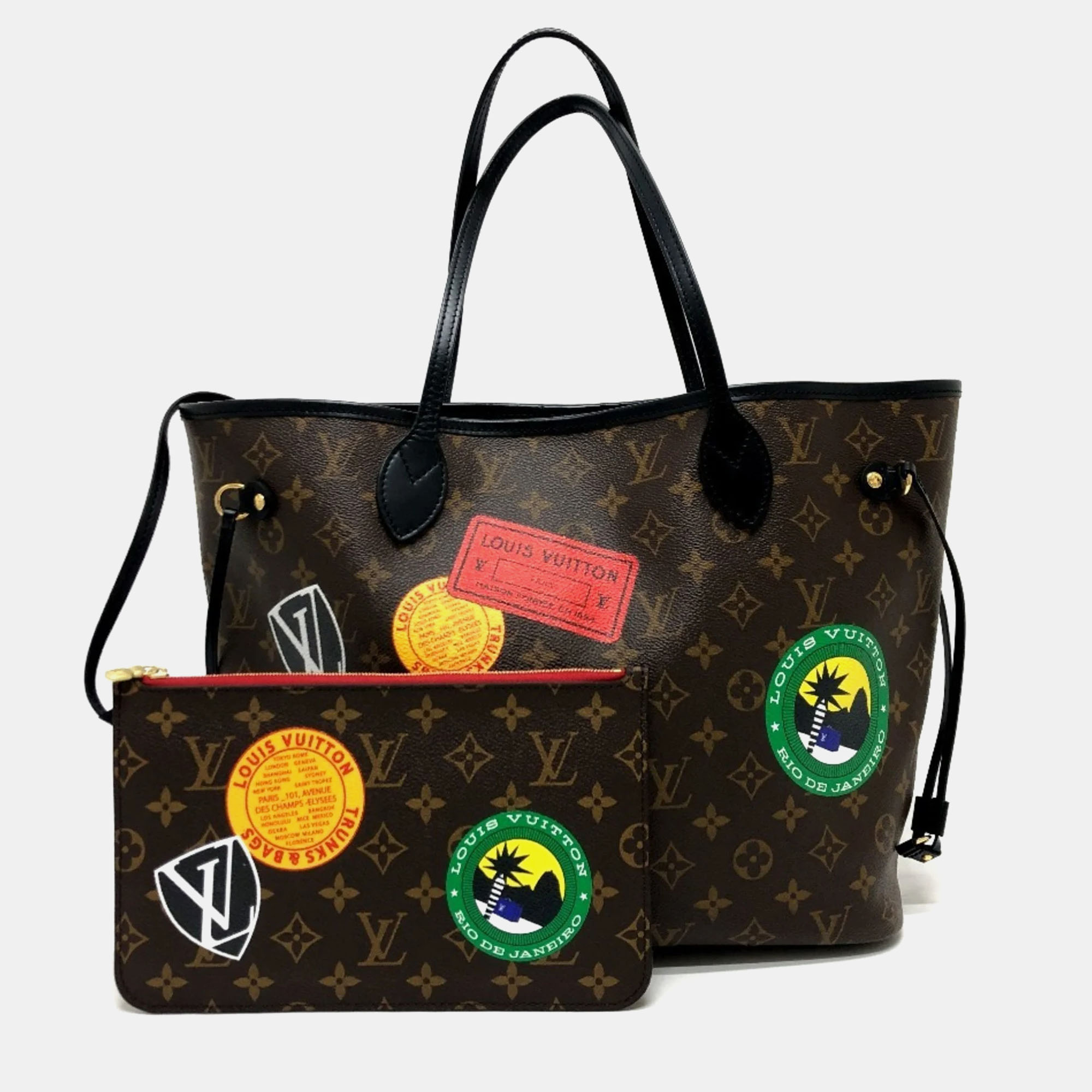 

Louis Vuitton Brown Monogram Canvas World Tour Neverfull MM Tote Bag