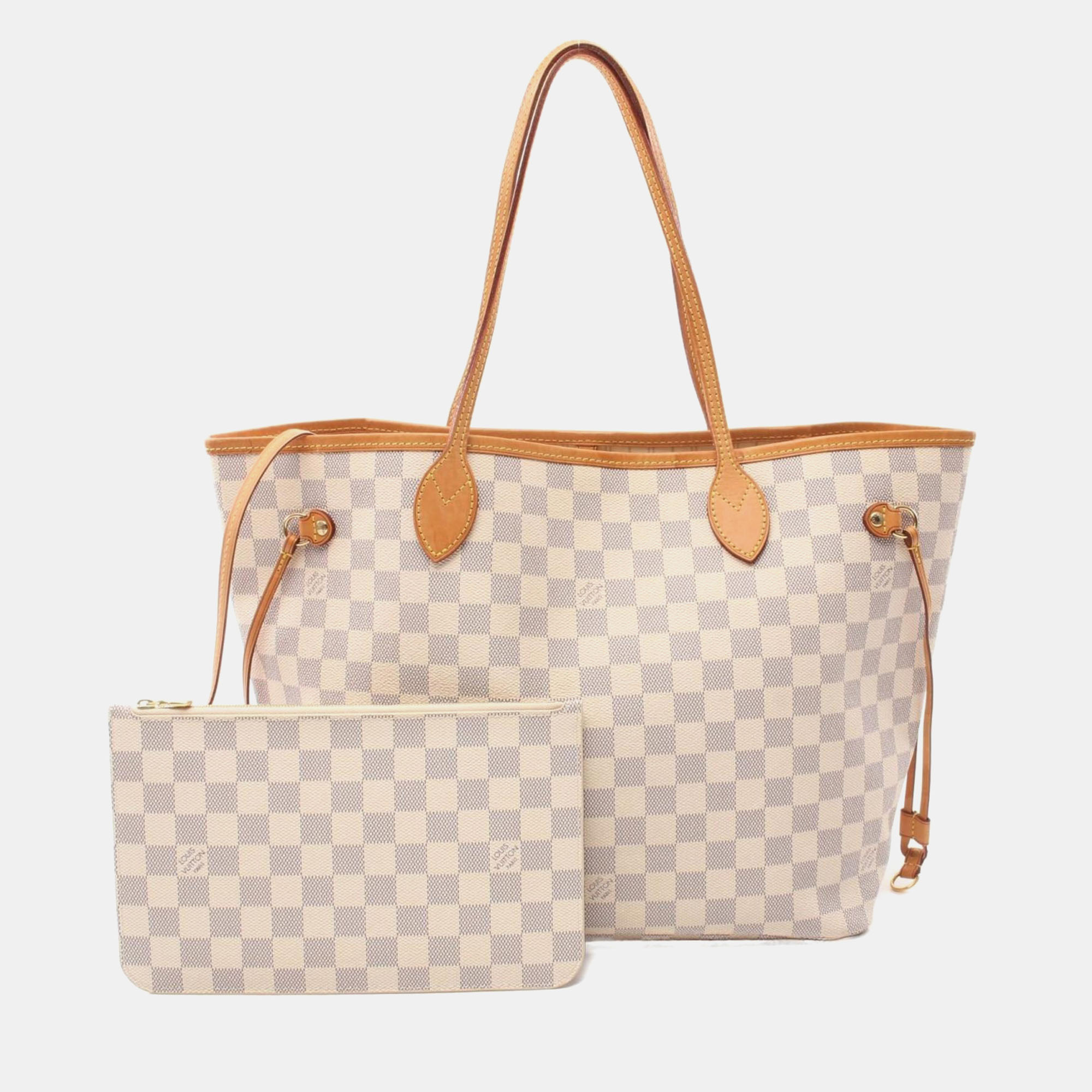 

Louis Vuitton White Damier Azur Canvas Neverfull MM Tote Bag