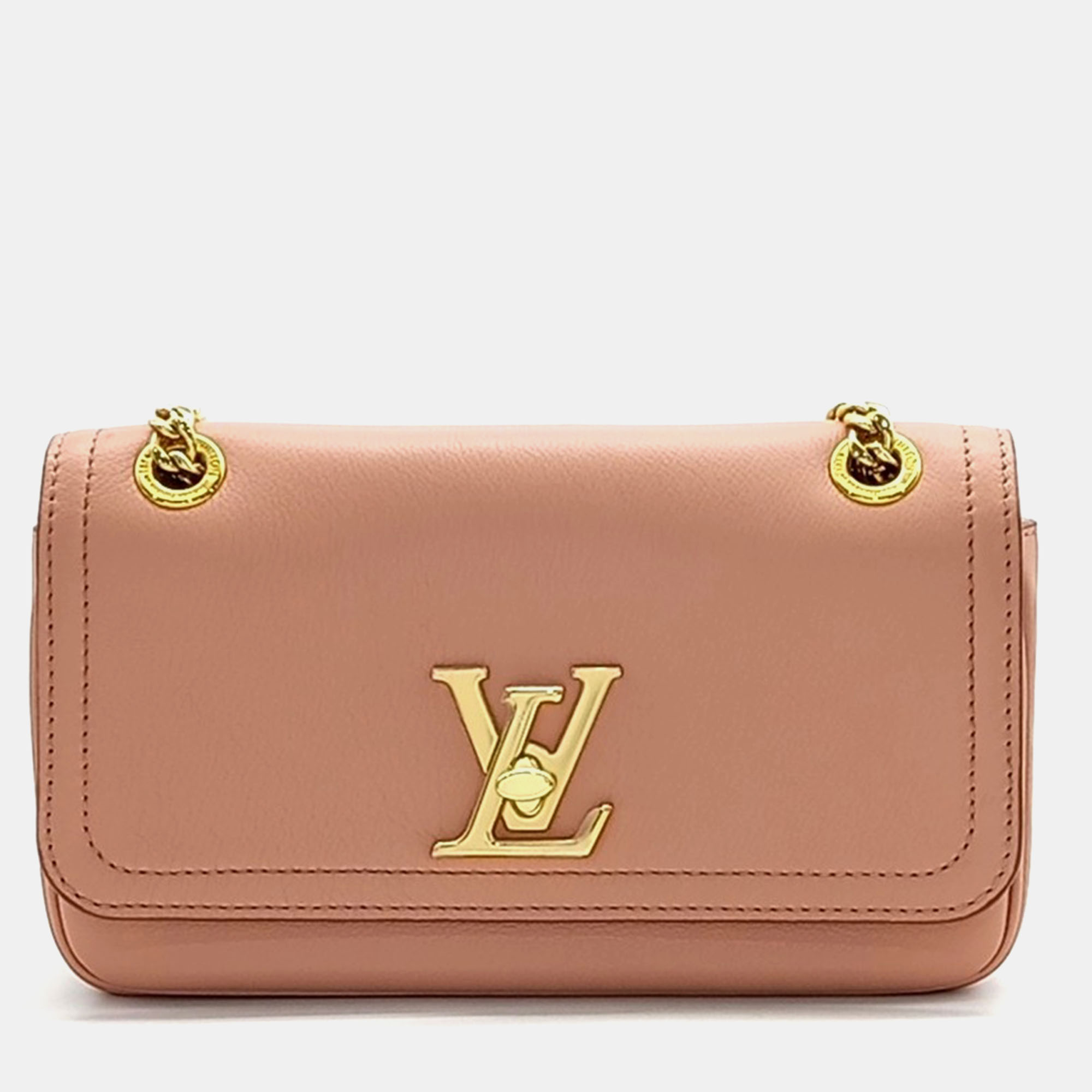 

Louis Vuitton Pink Leather Lock Me Chain Bag