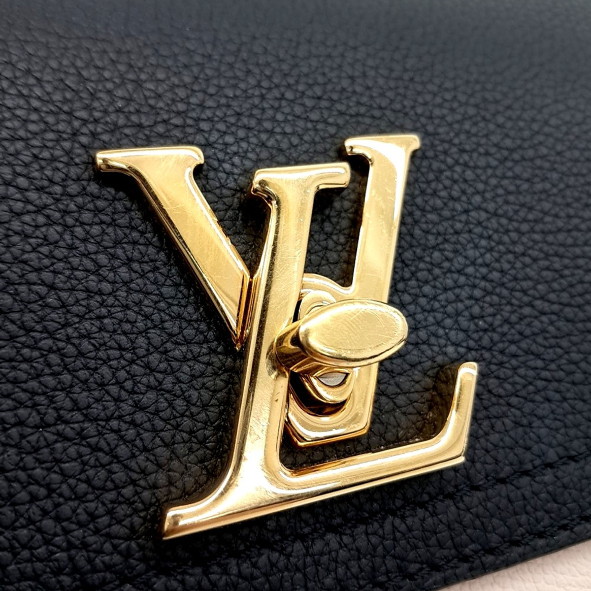 Louis Vuitton Black Pink White Leather Lock Me Tender Bag 