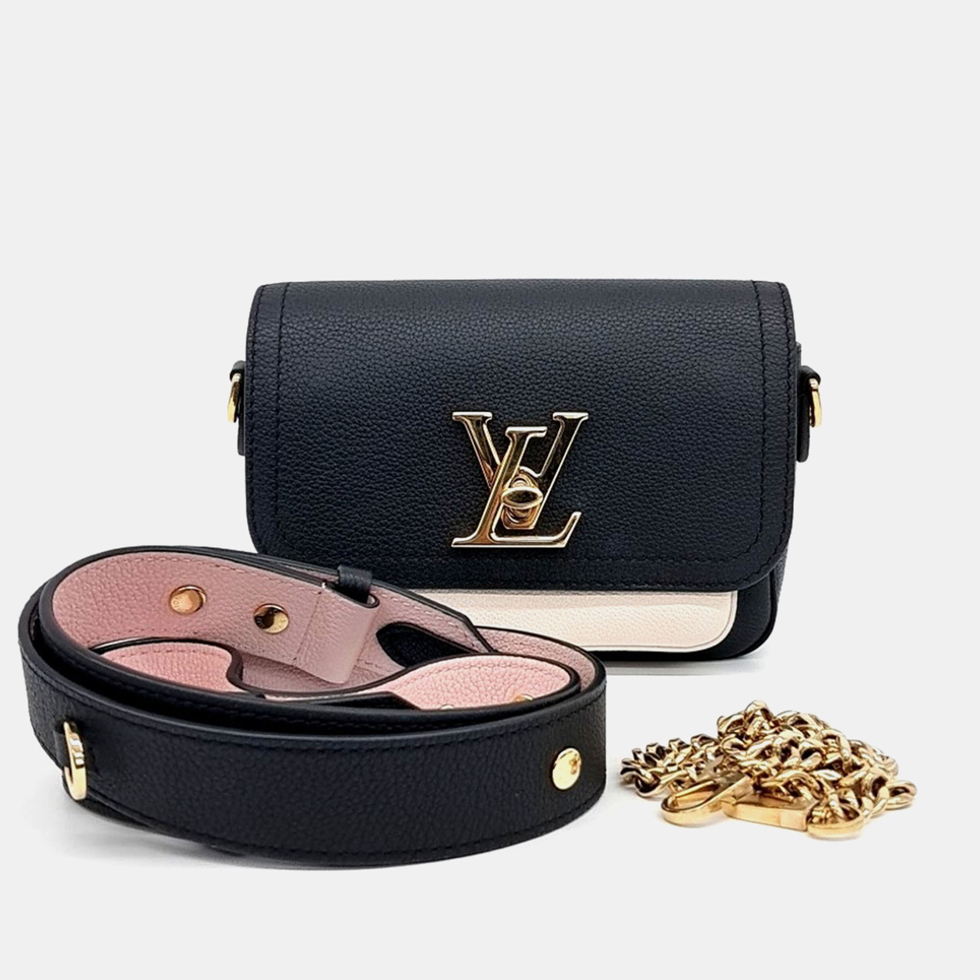 

Louis Vuitton Black Leather Lock Me Tender Bag