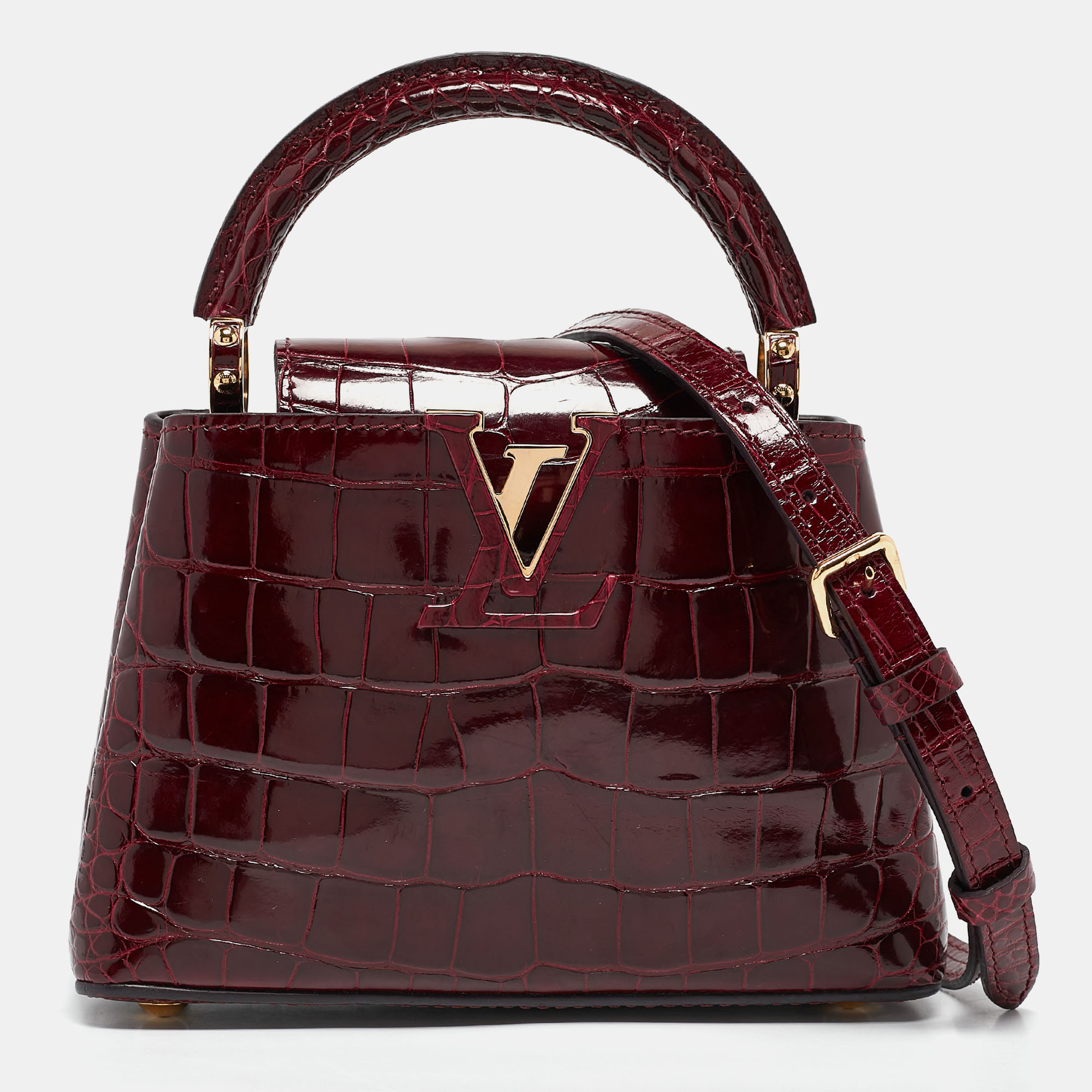 

Louis Vuitton Bordeaux Alligator Mini Capucines Bag, Burgundy