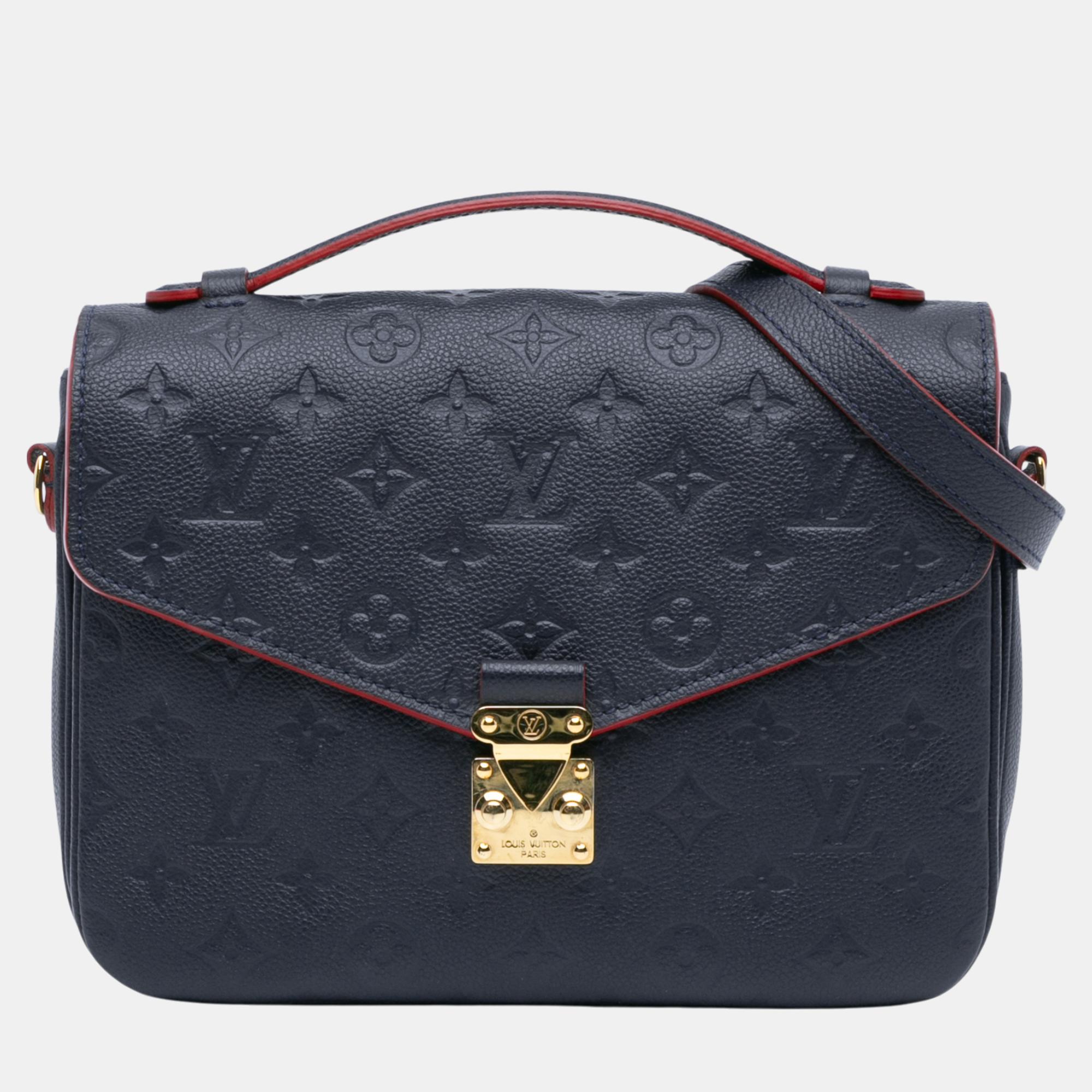 

Louis Vuitton Navy Blue Monogram Empreinte Pochette Metis