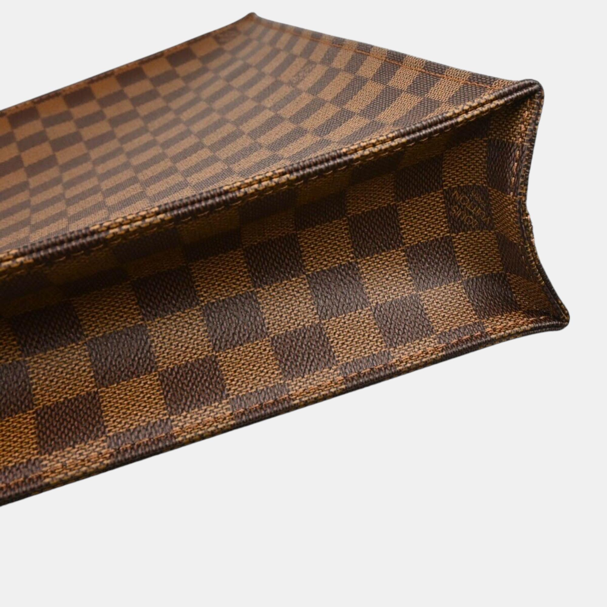 Louis Vuitton Brown Damier Ebene Canvas Sac Plat Tote Bag 