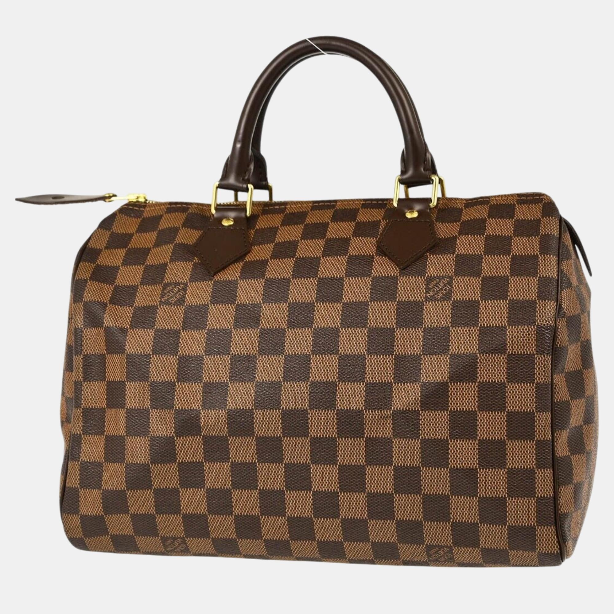 Louis Vuitton Brown Damier Ebene Canvas Speedy 30 Handbag 