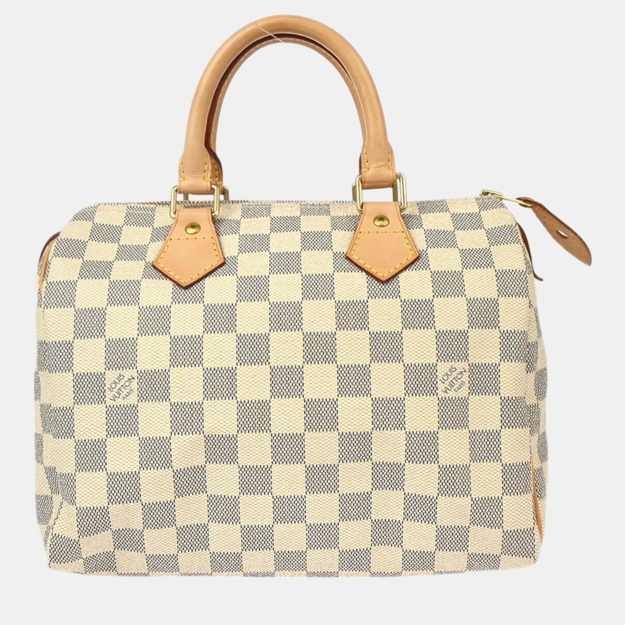 

Louis Vuitton White Damier Azur Canvas Speedy 25 Handbag