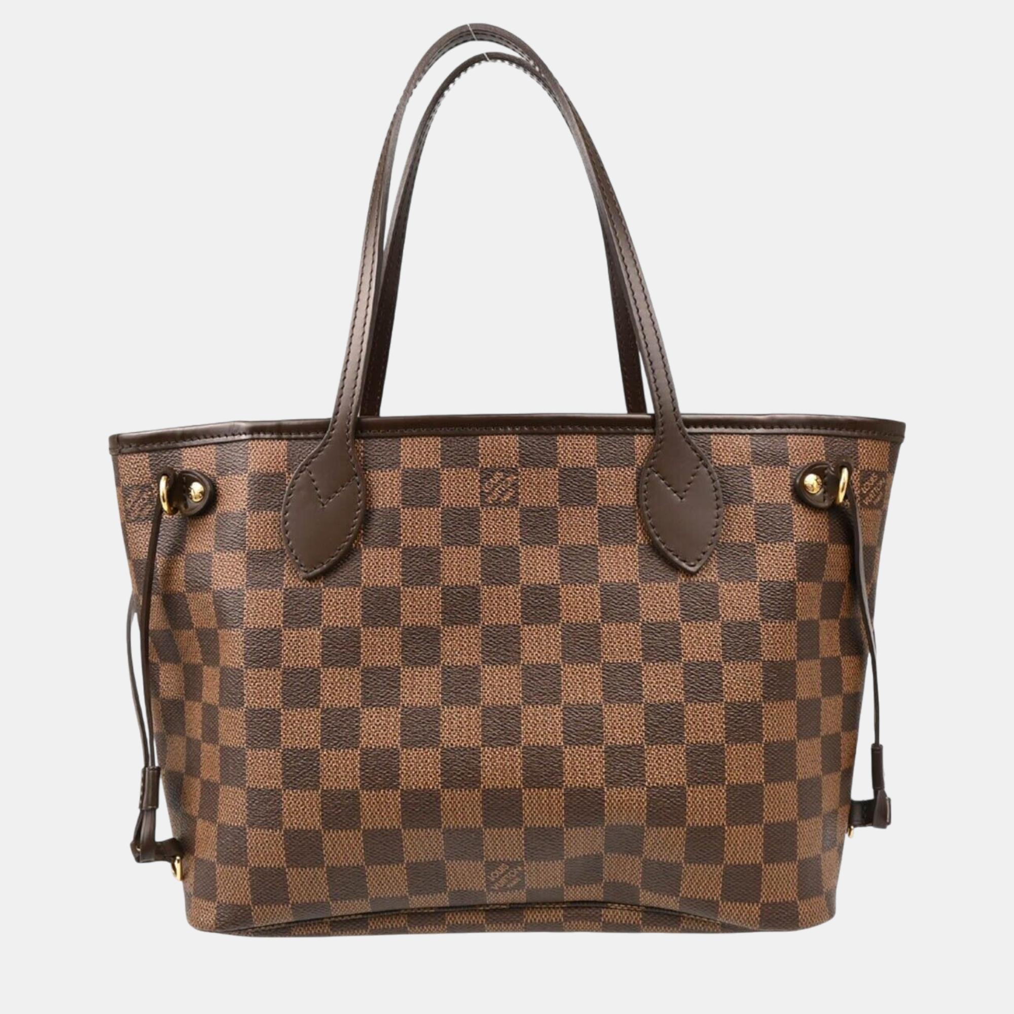 

Louis Vuitton Damier Neverfull PM Tote Handbag, Brown