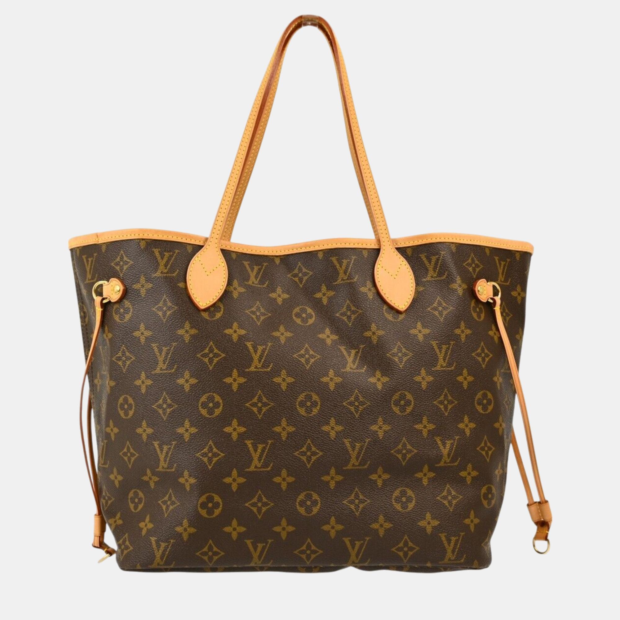 

Louis Vuitton Monogram Neverfull MM Shoulder Tote Bag, Brown