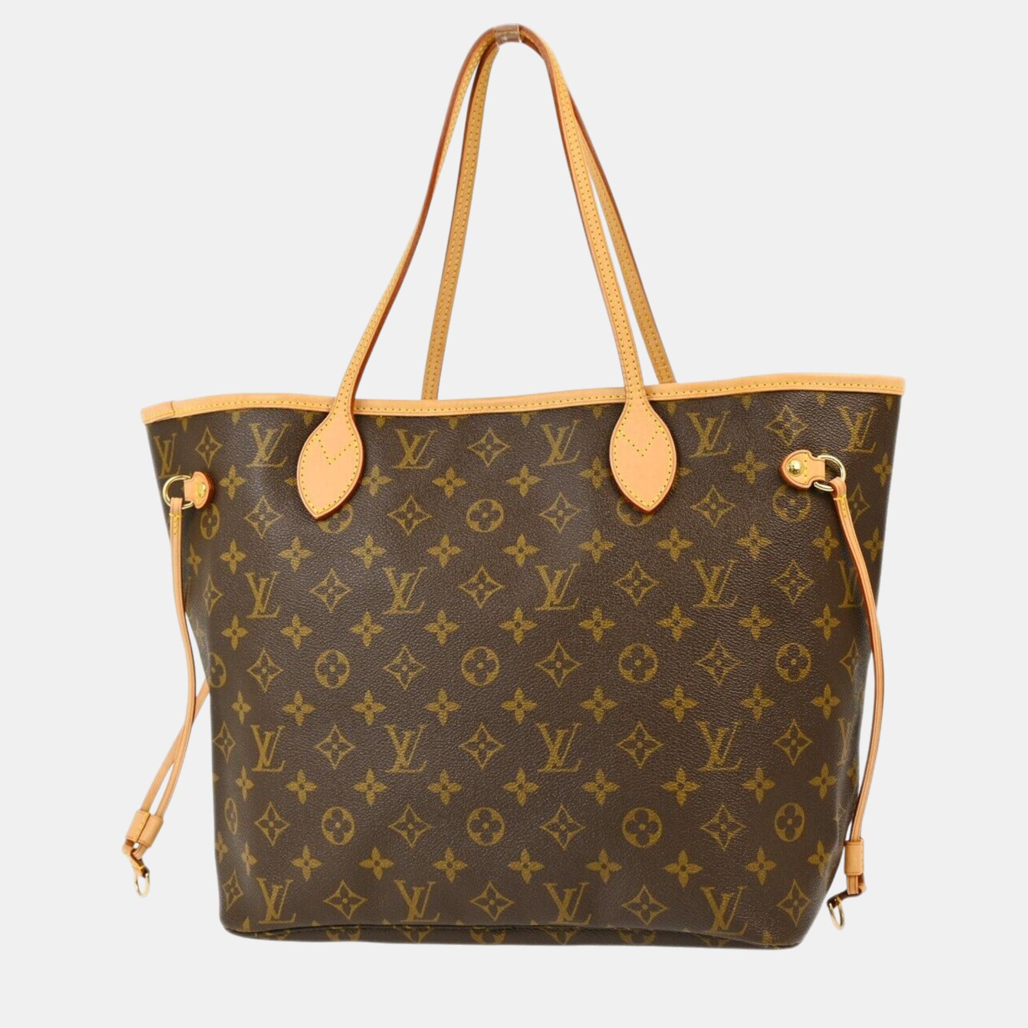 Louis Vuitton Brown Monogram Neverfull MM Tote Bag 