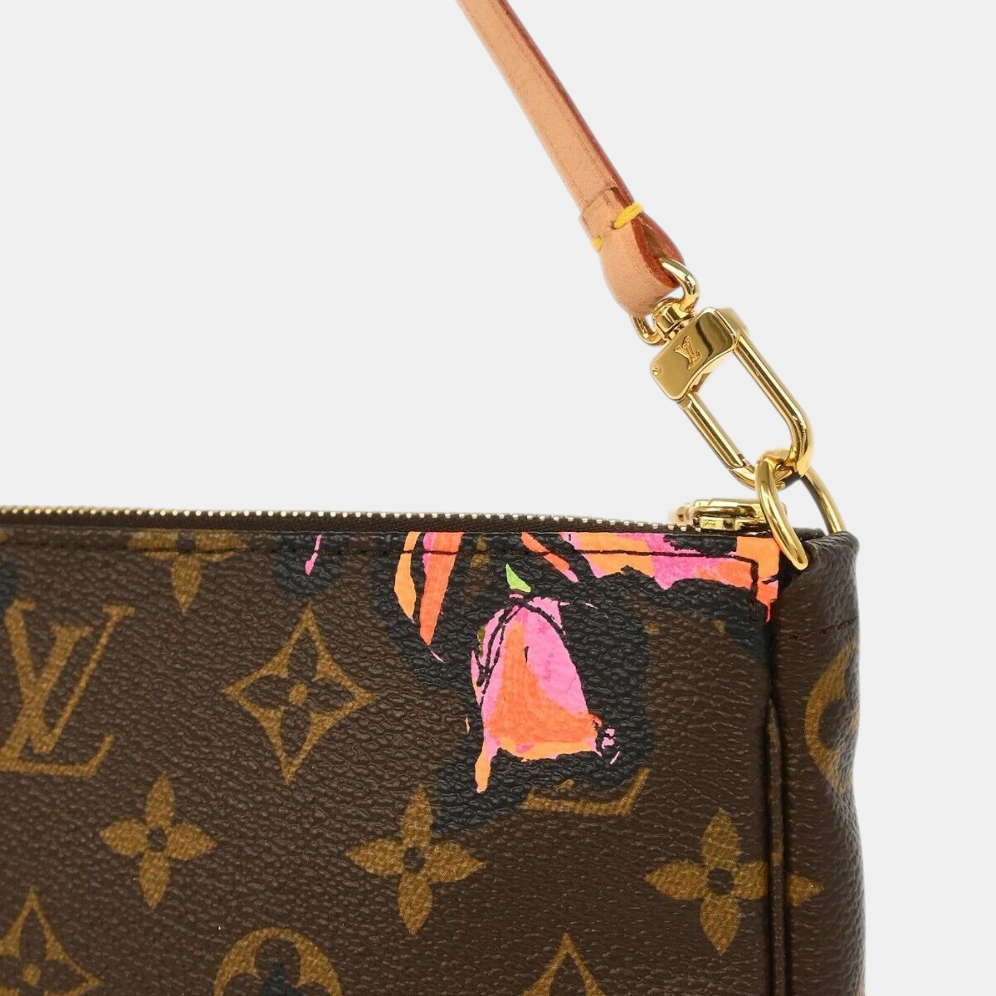 Louis Vuitton Brown Monogram Rose Pochette Accessoires  Handbag 