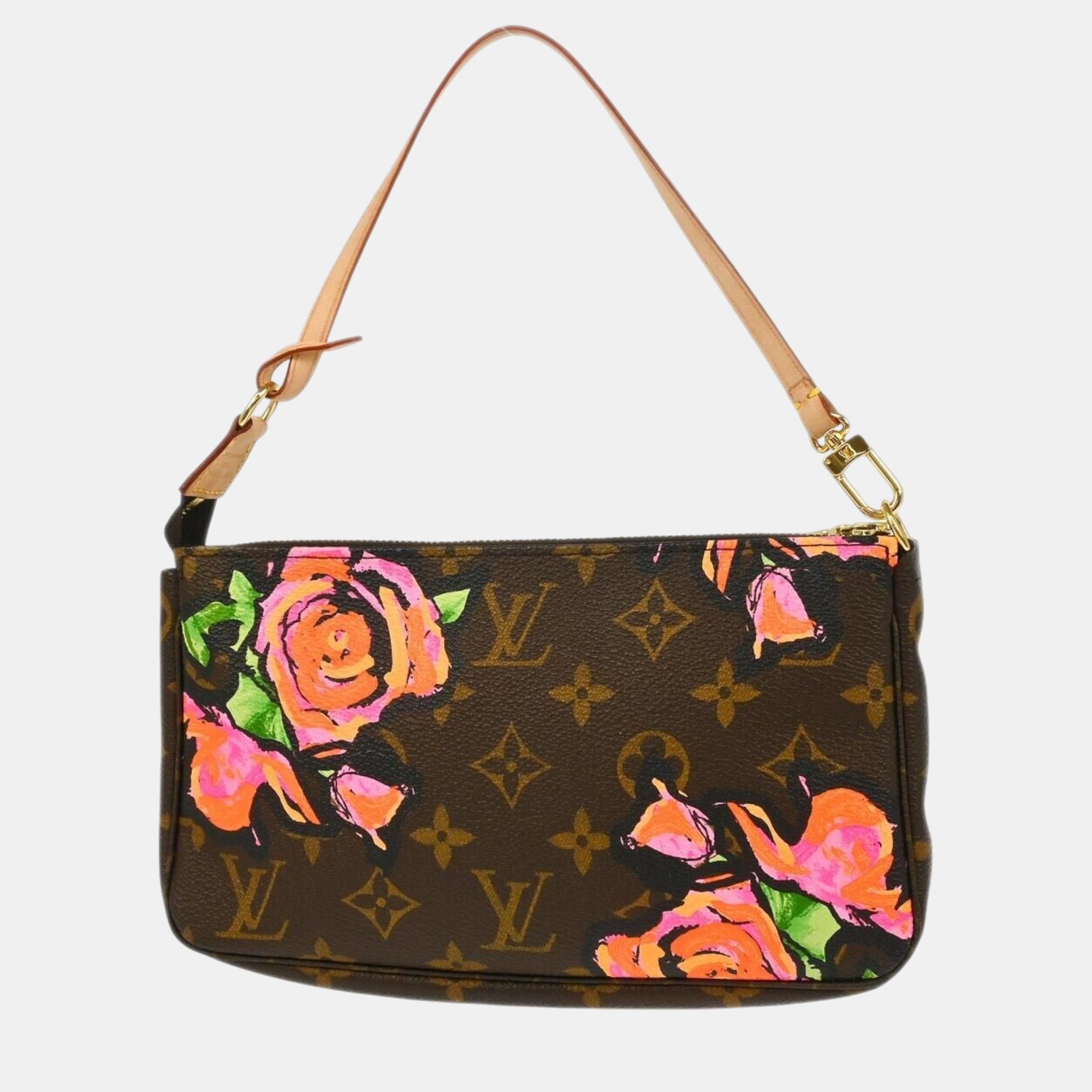 Louis Vuitton Brown Monogram Rose Pochette Accessoires  Handbag 