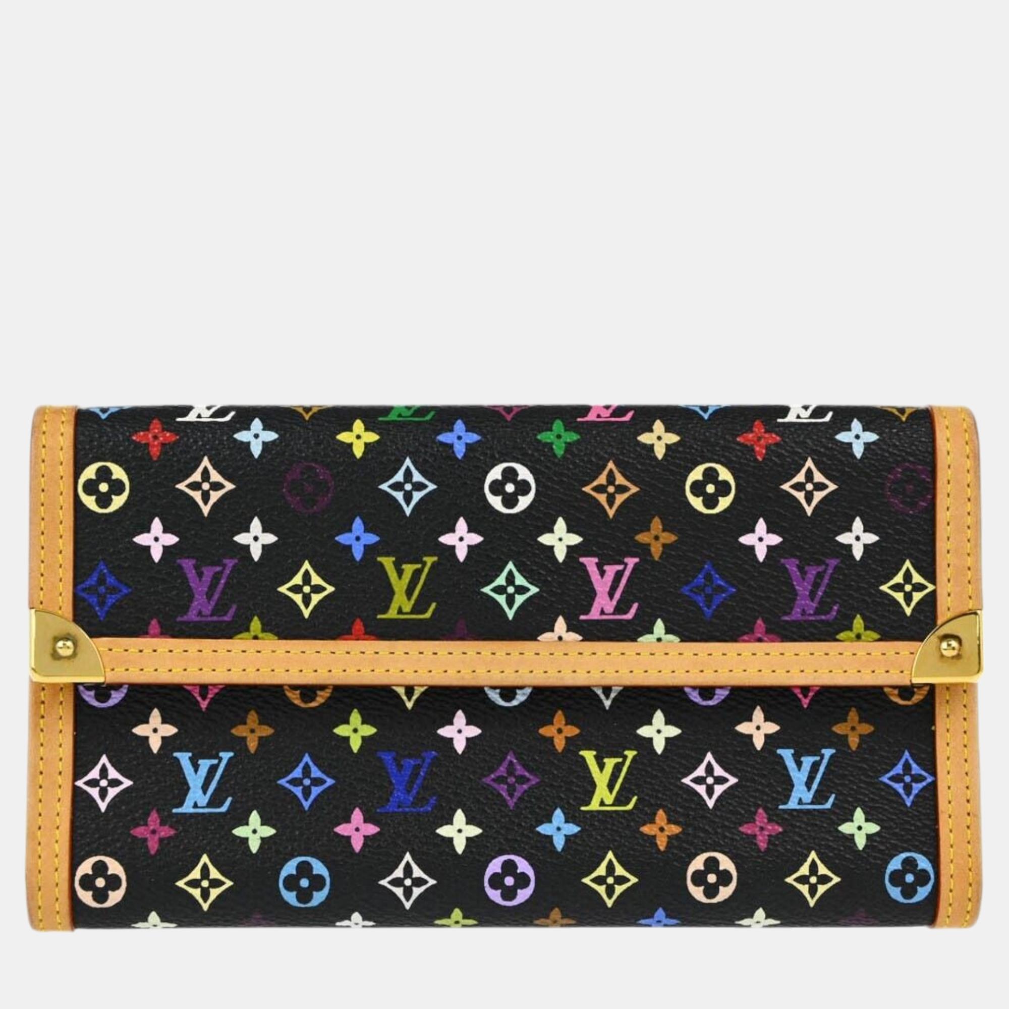 

Louis Vuitton Multicolor Porte Tresor International Wallet, Black