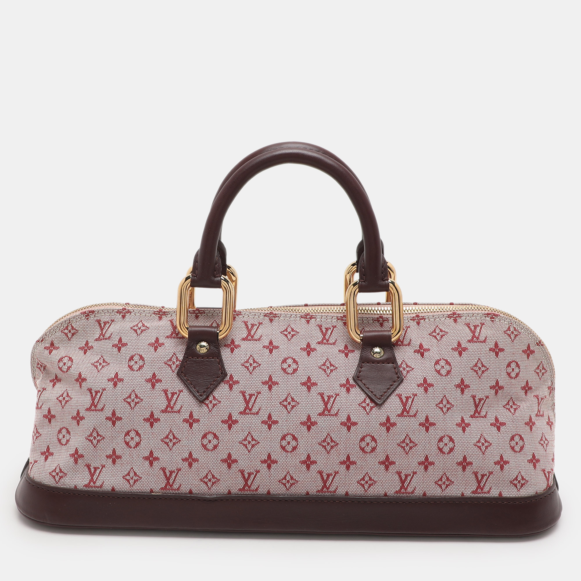 

Louis Vuitton Cherry Monogram Mini Lin Canvas Horizontal Alma Bag, Pink