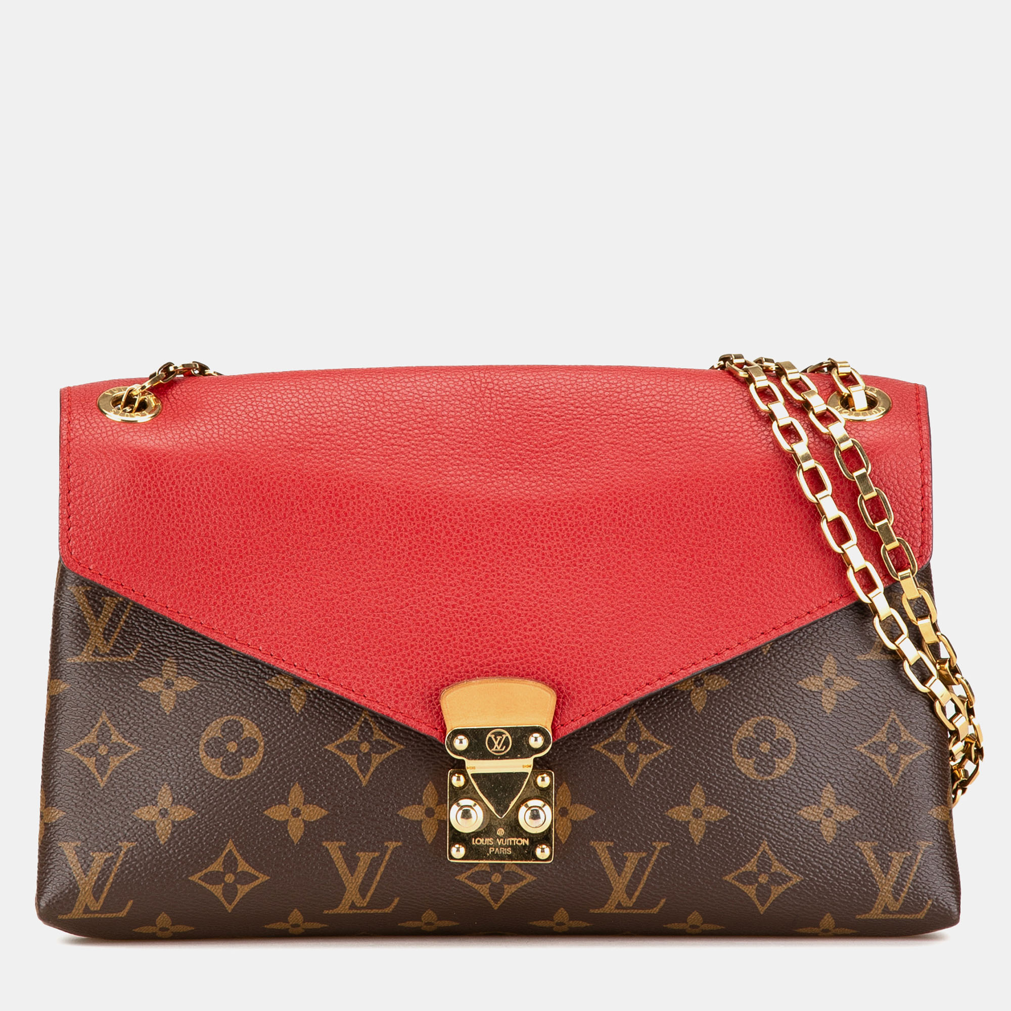 

Louis Vuitton Brown Red Monogram Pallas Chain