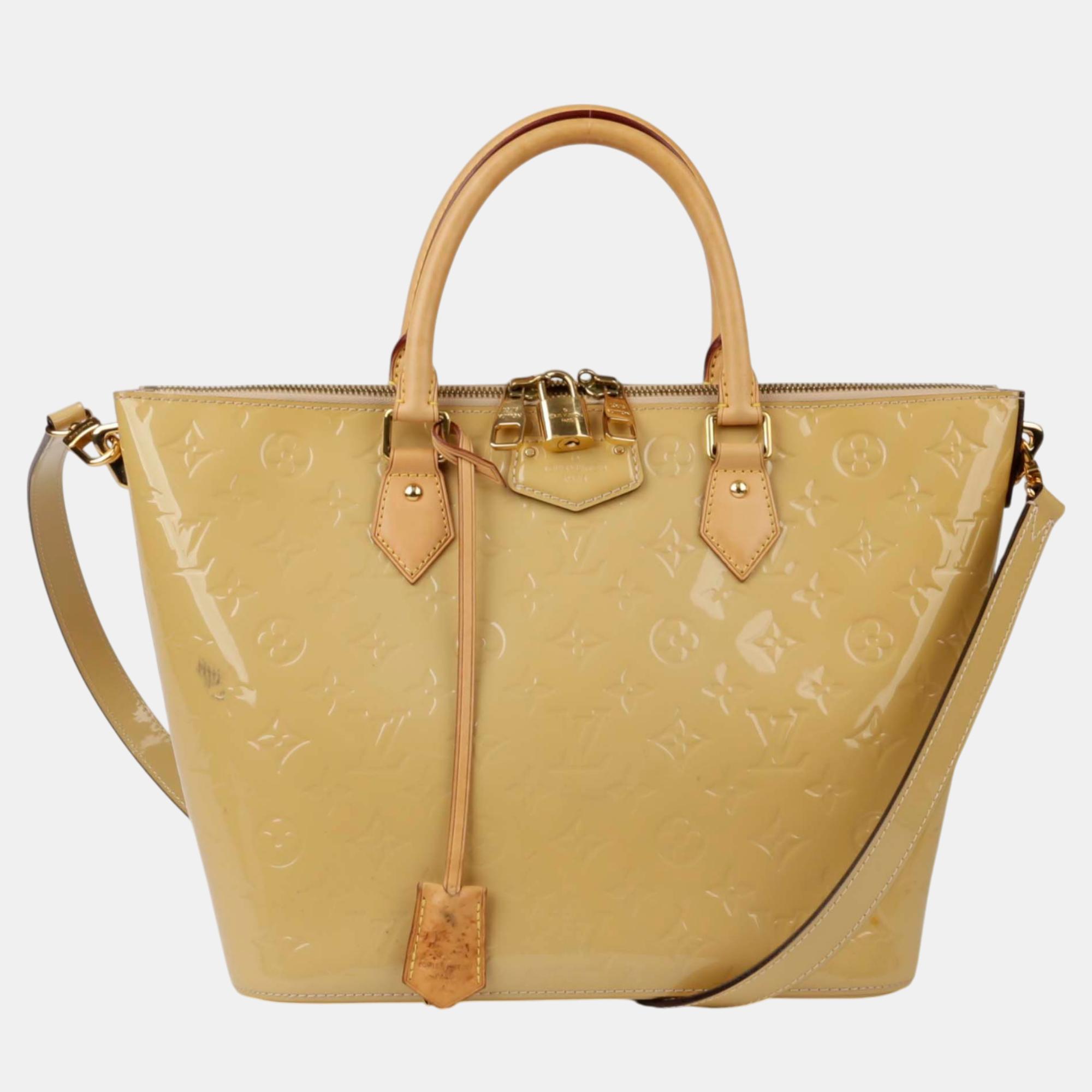 

Louis Vuitton MM Vernis Leather Montebello Tote And Shoulder Bag, Beige