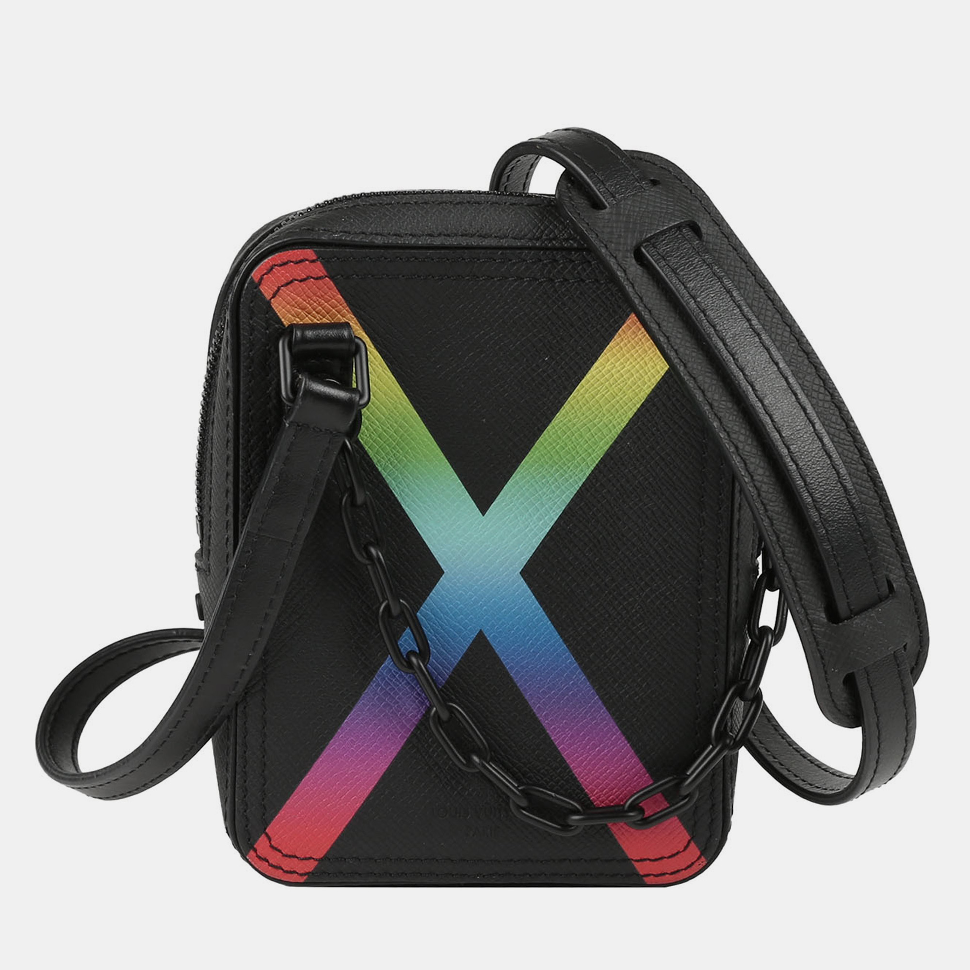 

Louis Vuitton Black Taiga Leather Rainbow Danube Cross Bag