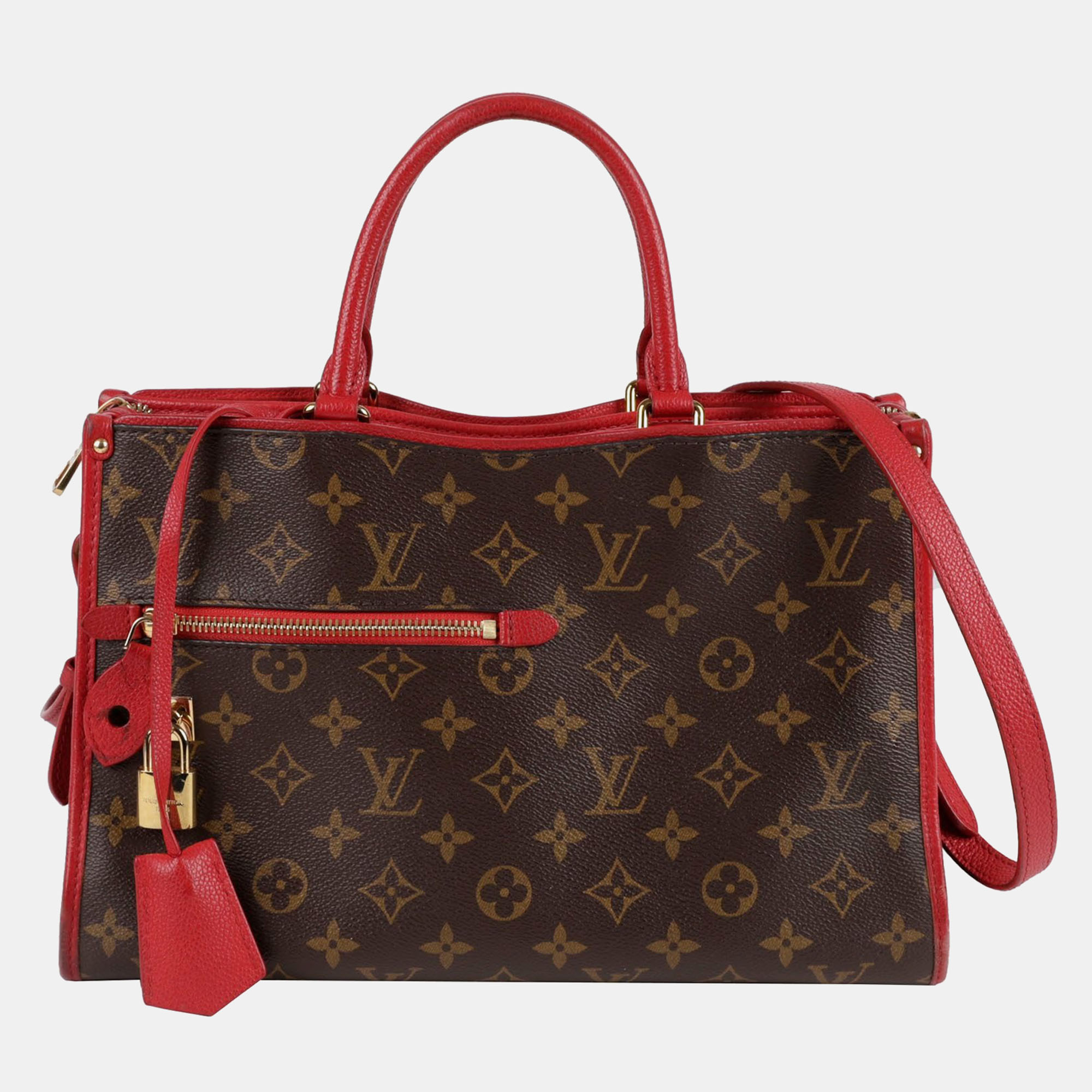 

Louis Vuitton Brown/Red Coated Canvas LV Monogram Popincourt MM Handbag