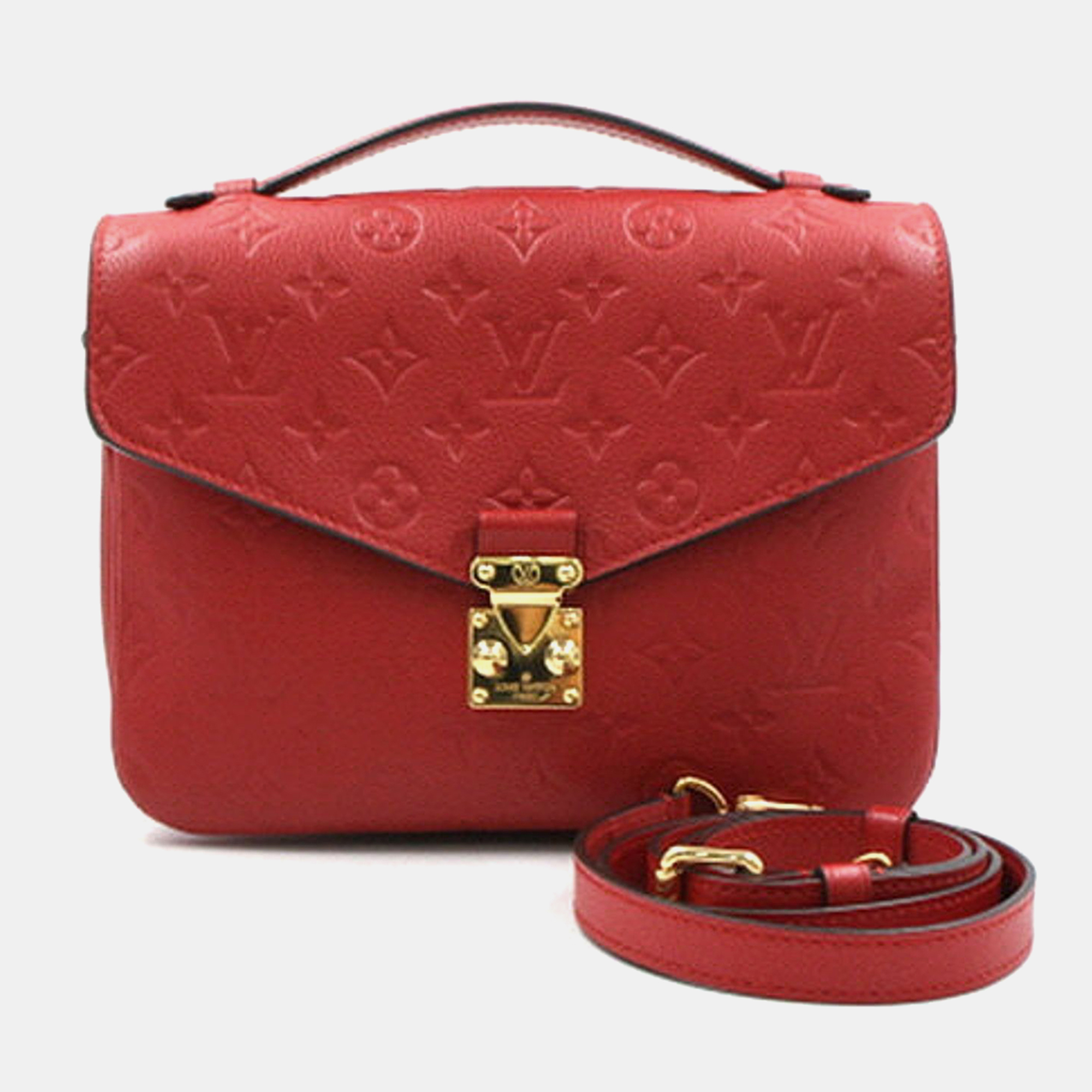 

Louis Vuitton Red Monogram Empreinte Leather Pochette Metis Shoulder Bag