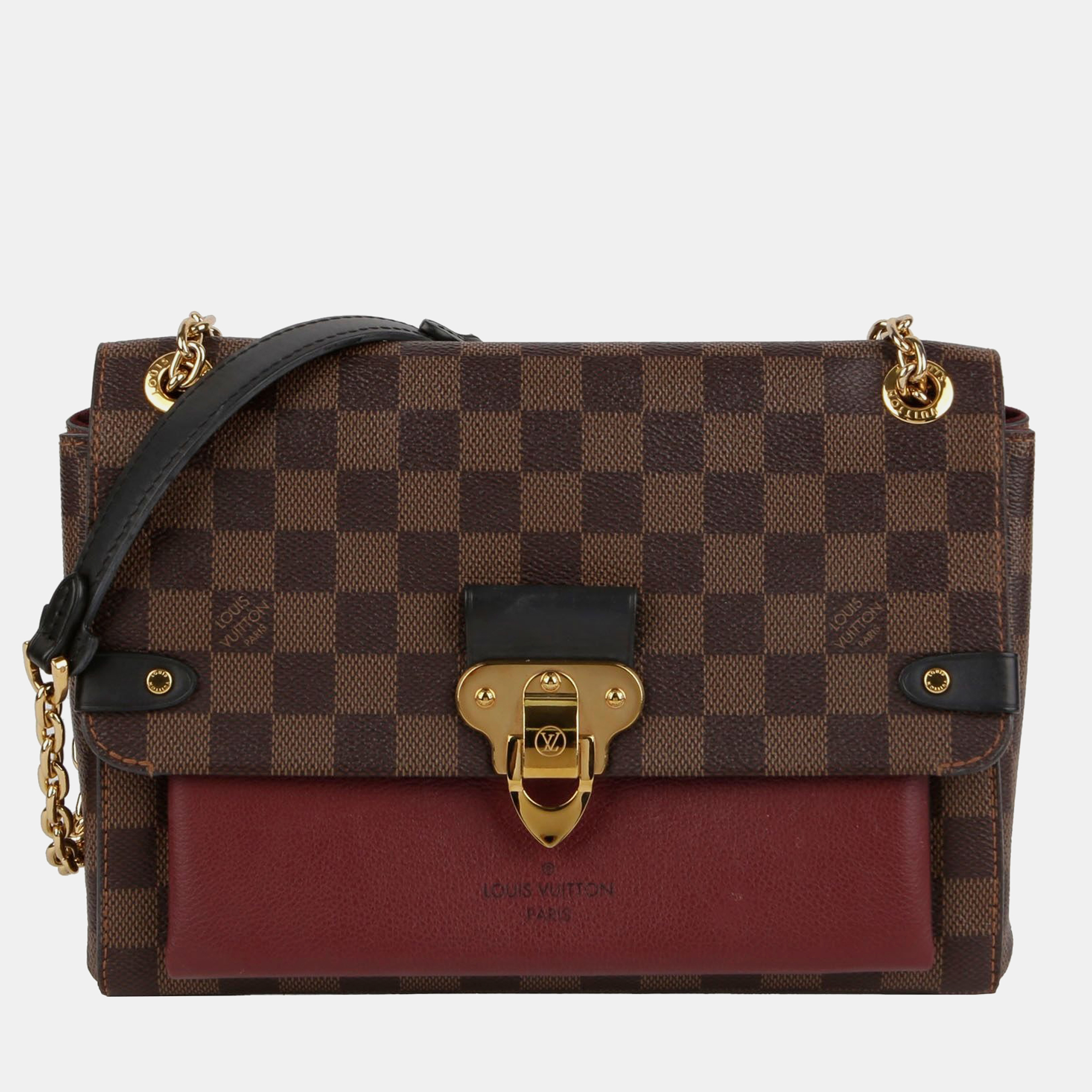 

Louis Vuitton Brown Damier Ebene with Leather PM Vavin Handbag