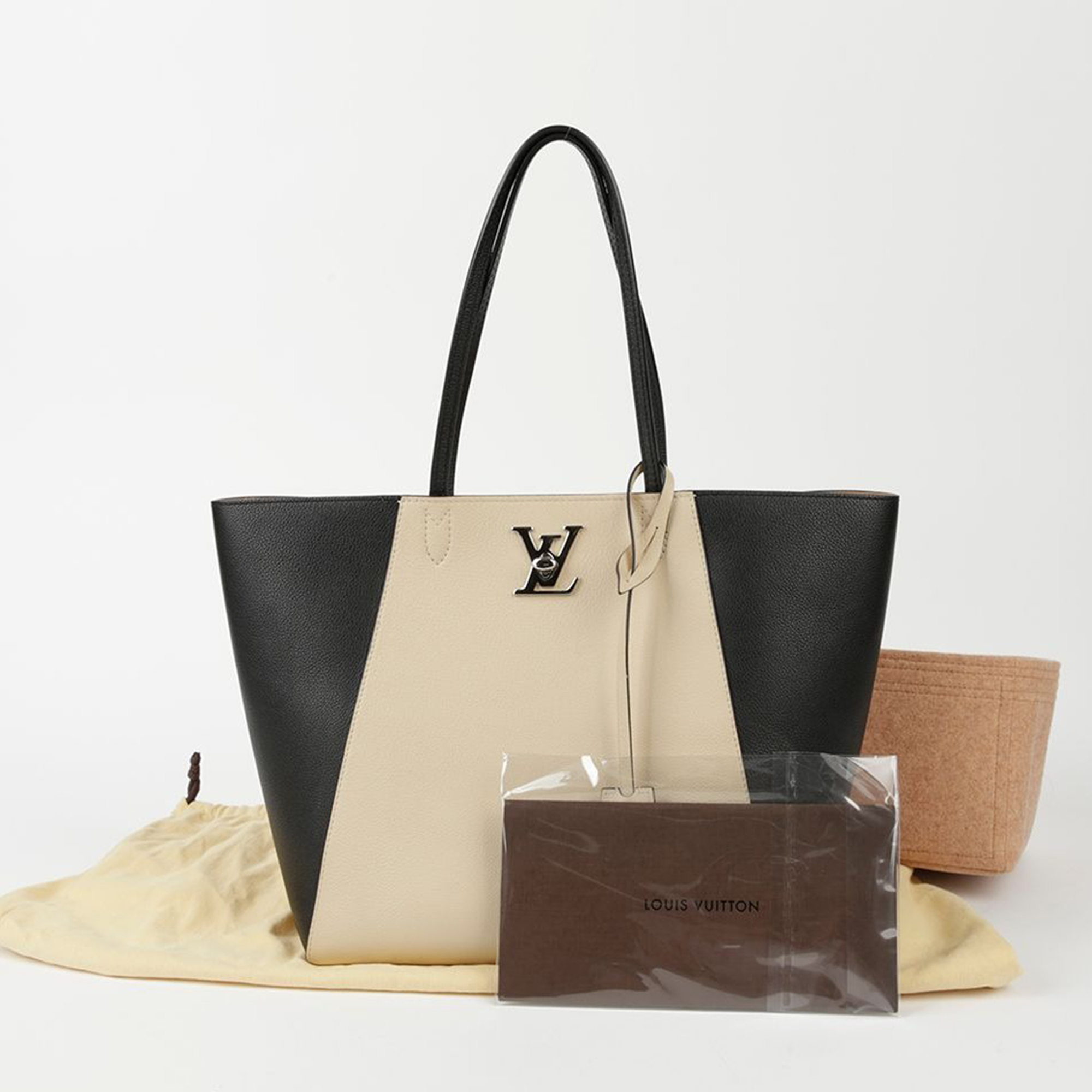 Louis Vuitton Multi-Color Leather Lockme Cabas Tote And Shoulder Bag 