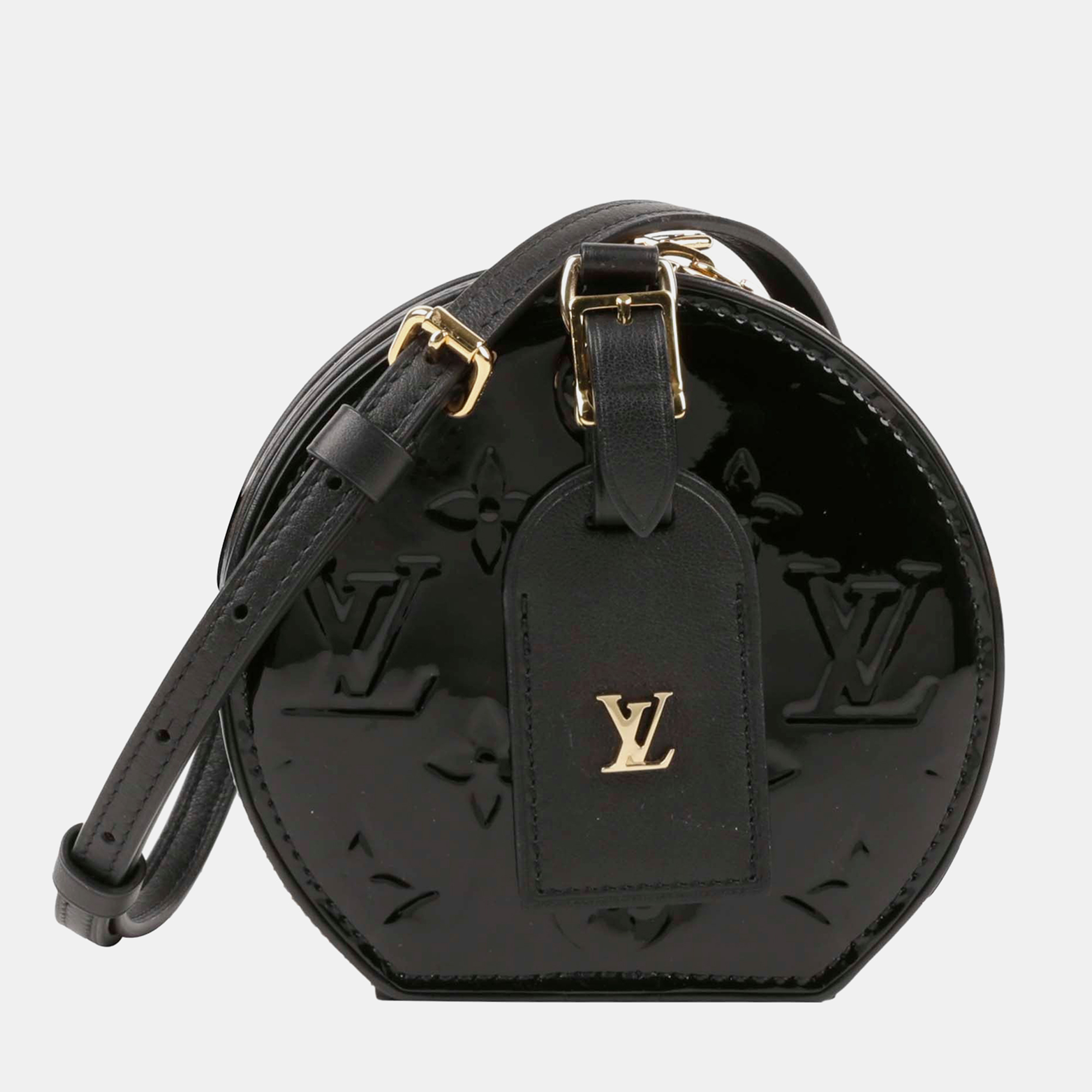 

Louis Vuitton Mini Black Monogram Vernis Leather Boite Chapeau Souffle Shoulder And Crossbag