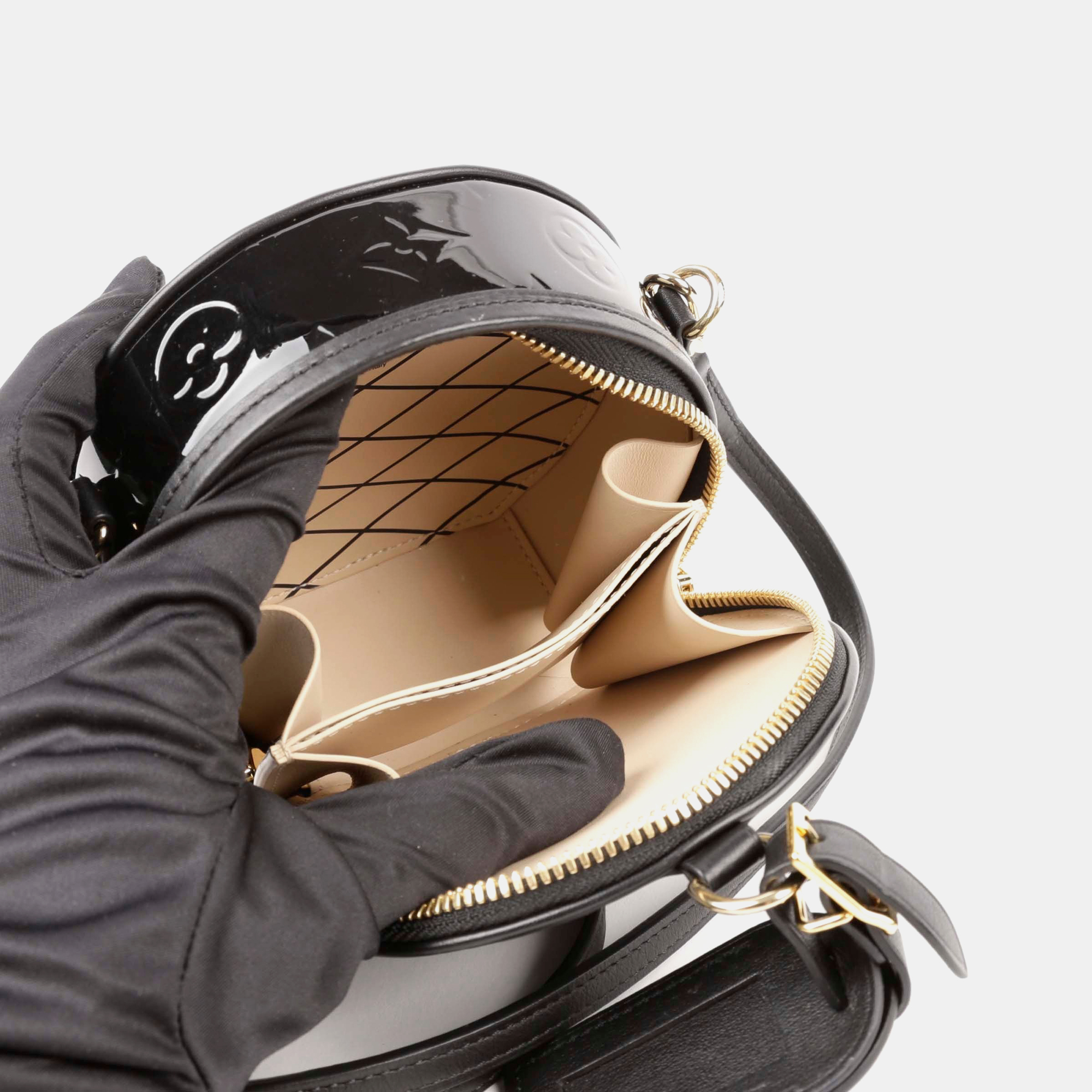 Louis Vuitton Mini Black Monogram Vernis Leather Boite Chapeau Souffle Shoulder And Crossbag 