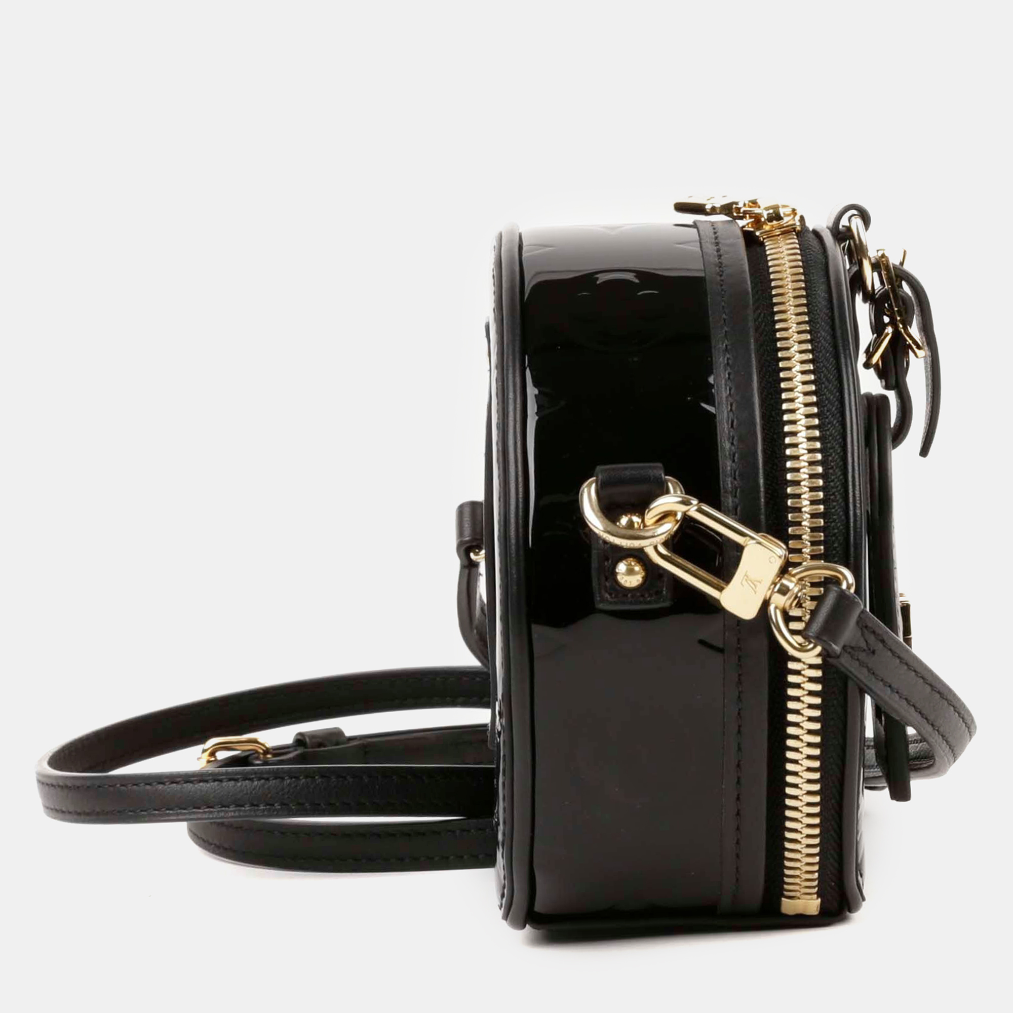 Louis Vuitton Mini Black Monogram Vernis Leather Boite Chapeau Souffle Shoulder And Crossbag 