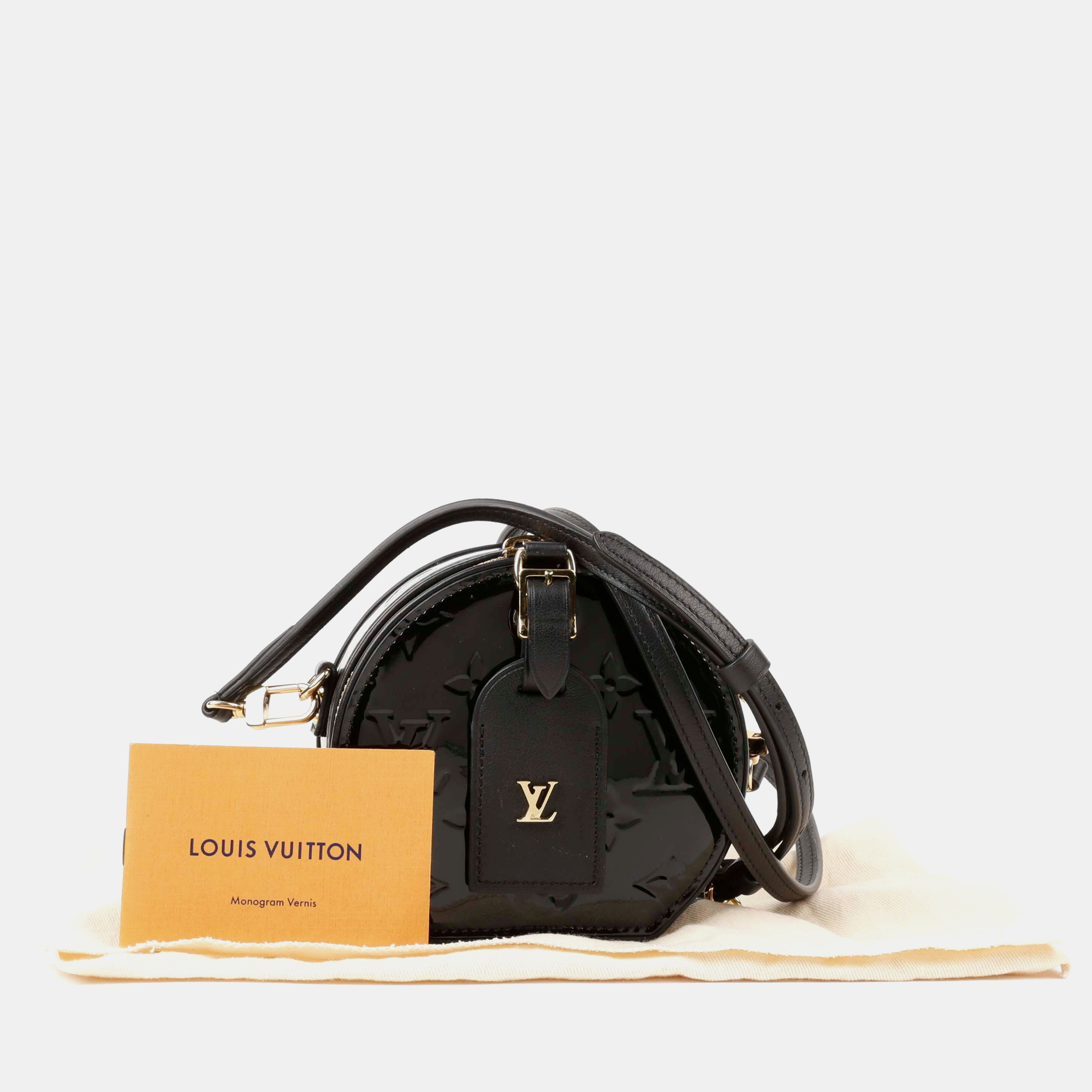 Louis Vuitton Mini Black Monogram Vernis Leather Boite Chapeau Souffle Shoulder And Crossbag 