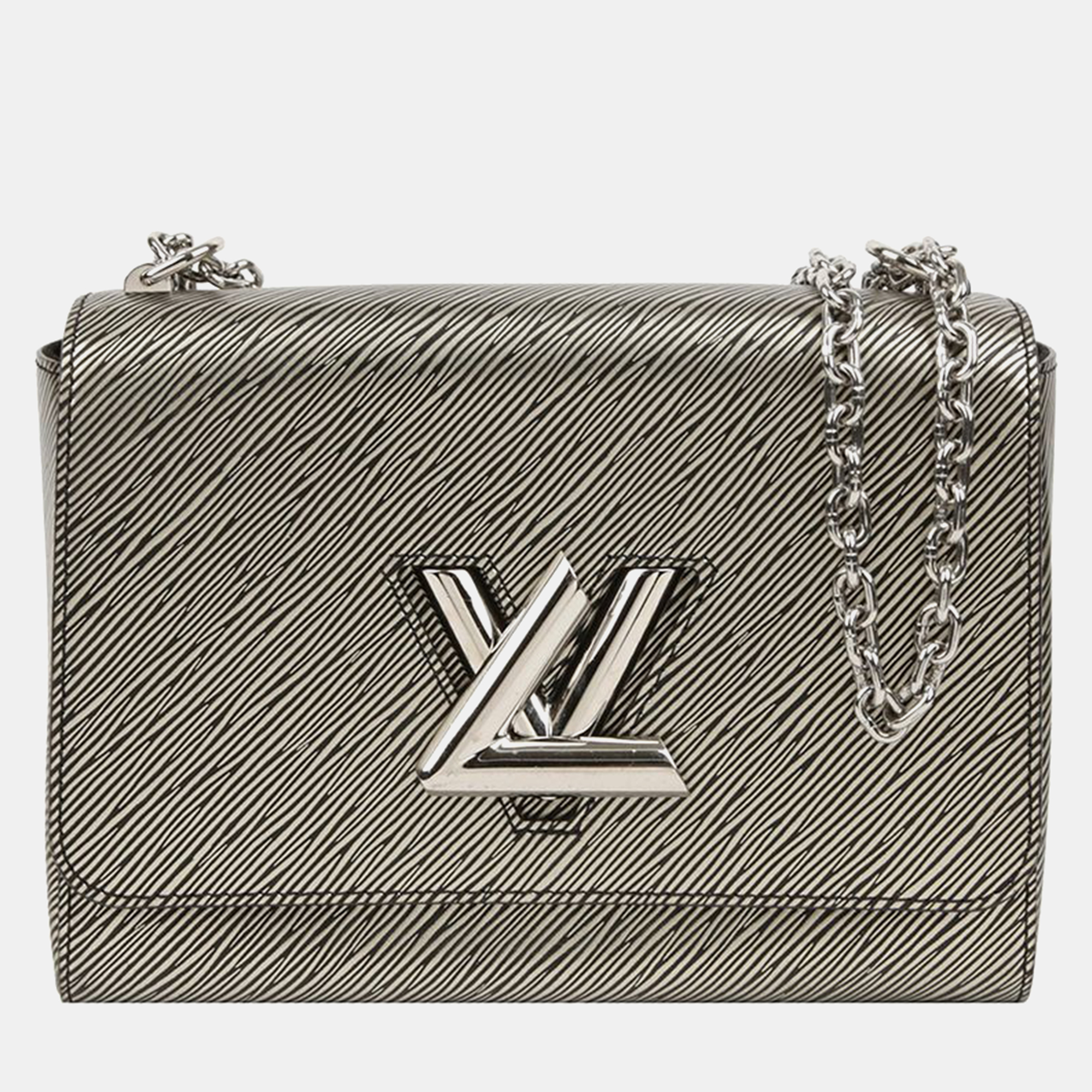 

Louis Vuitton Silver Epi Leather Twist MM Shoulder Bag