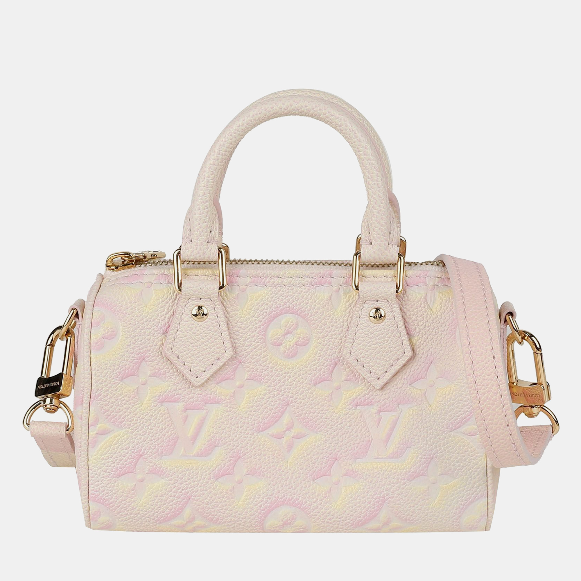 

Louis Vuitton Nano Pink Monogram Empreinte Leather Speedy Bag