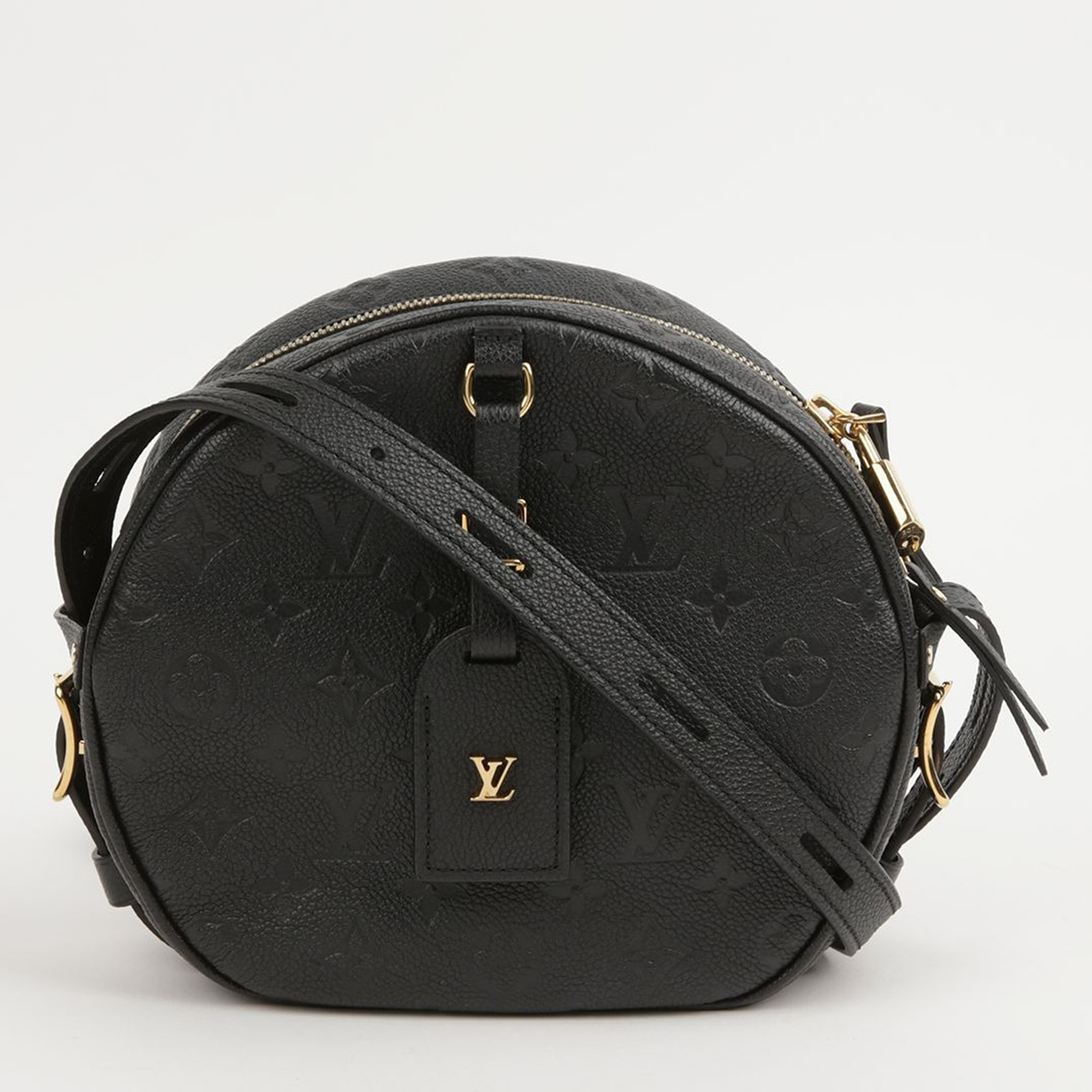 

Louis Vuitton Black Monogram Empreinte Leather Boite Chapeau Souple MM Bag