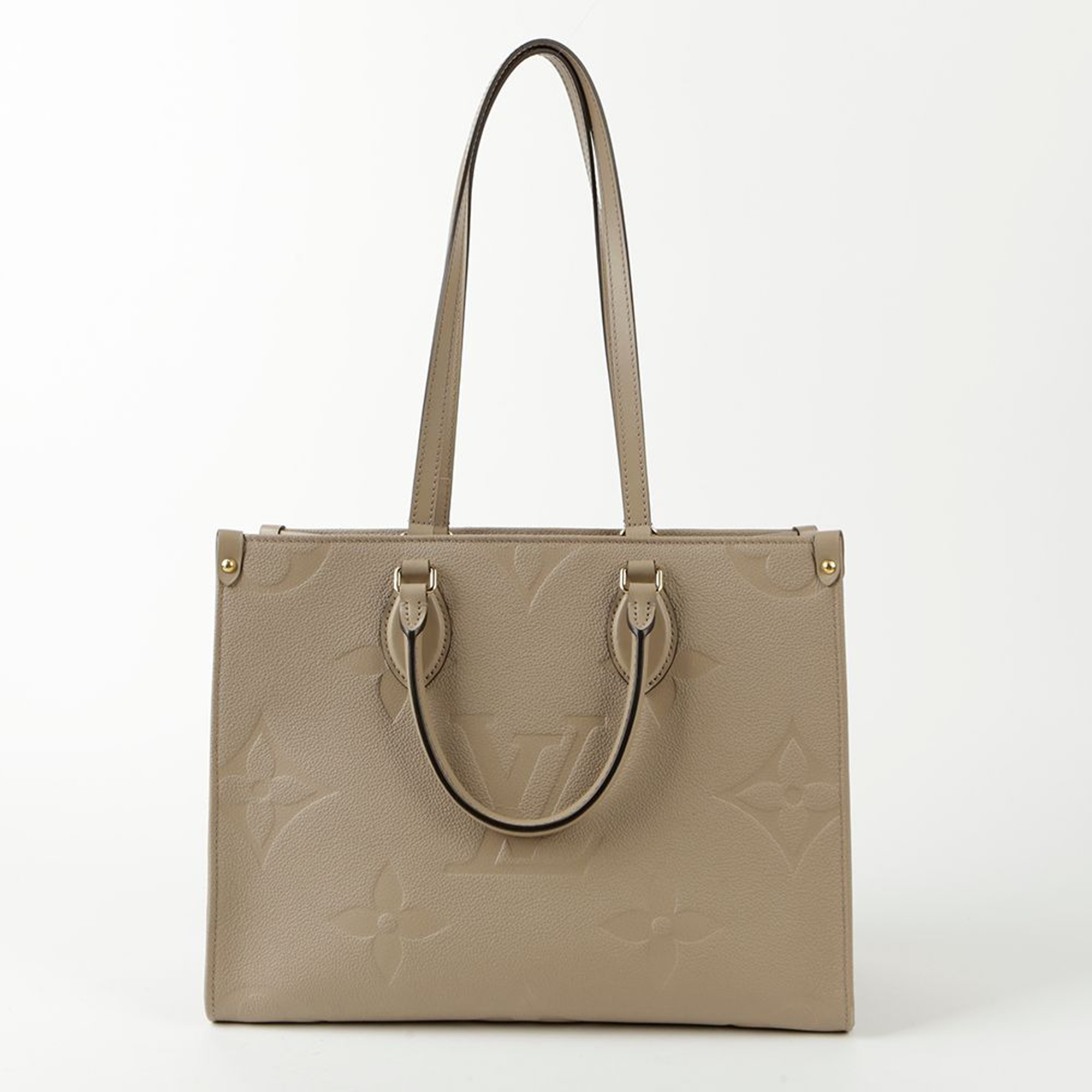 

Louis Vuitton Tourterelle Empreinte Monogram Leather OnTheGo MM Tote Bag, Beige