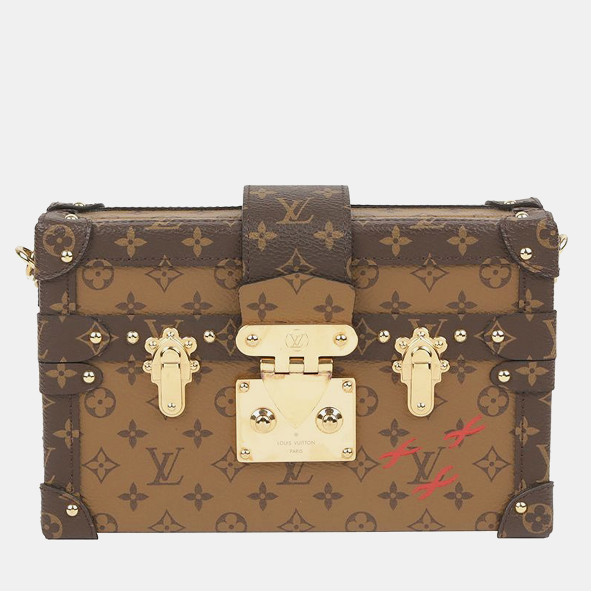 

Louis Vuitton Monogram Reverse Canvas Petite Malle Clutch Bag, Brown