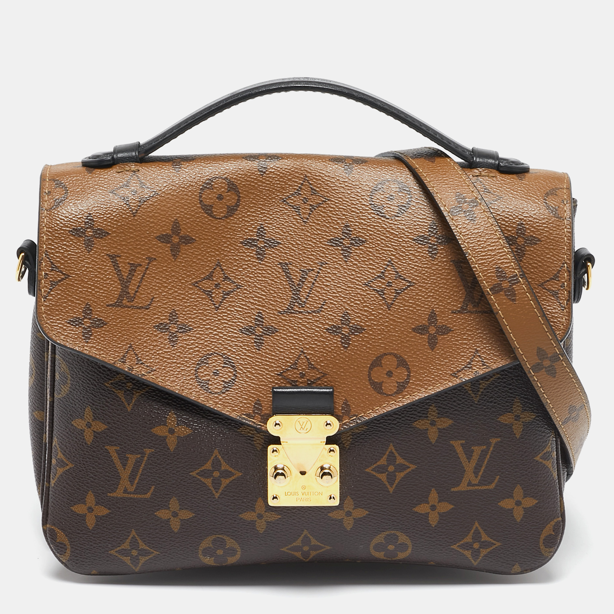 

Louis Vuitton Monogram Reverse Canvas Pochette Metis Bag, Brown