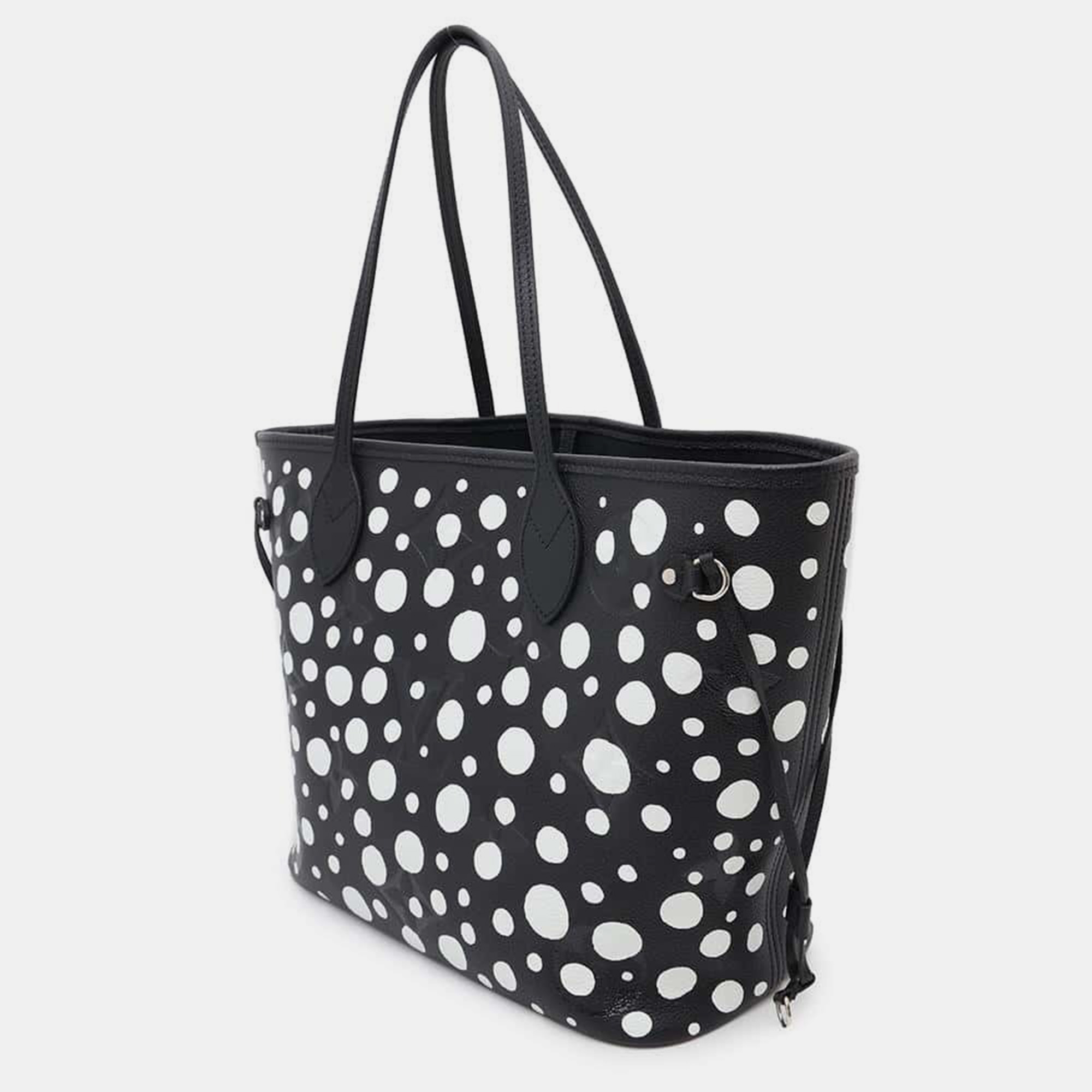Louis Vuitton Noir/Blanc Monogram Empreinte Leather Infinity Dot Neverfull MM Tote Bag 