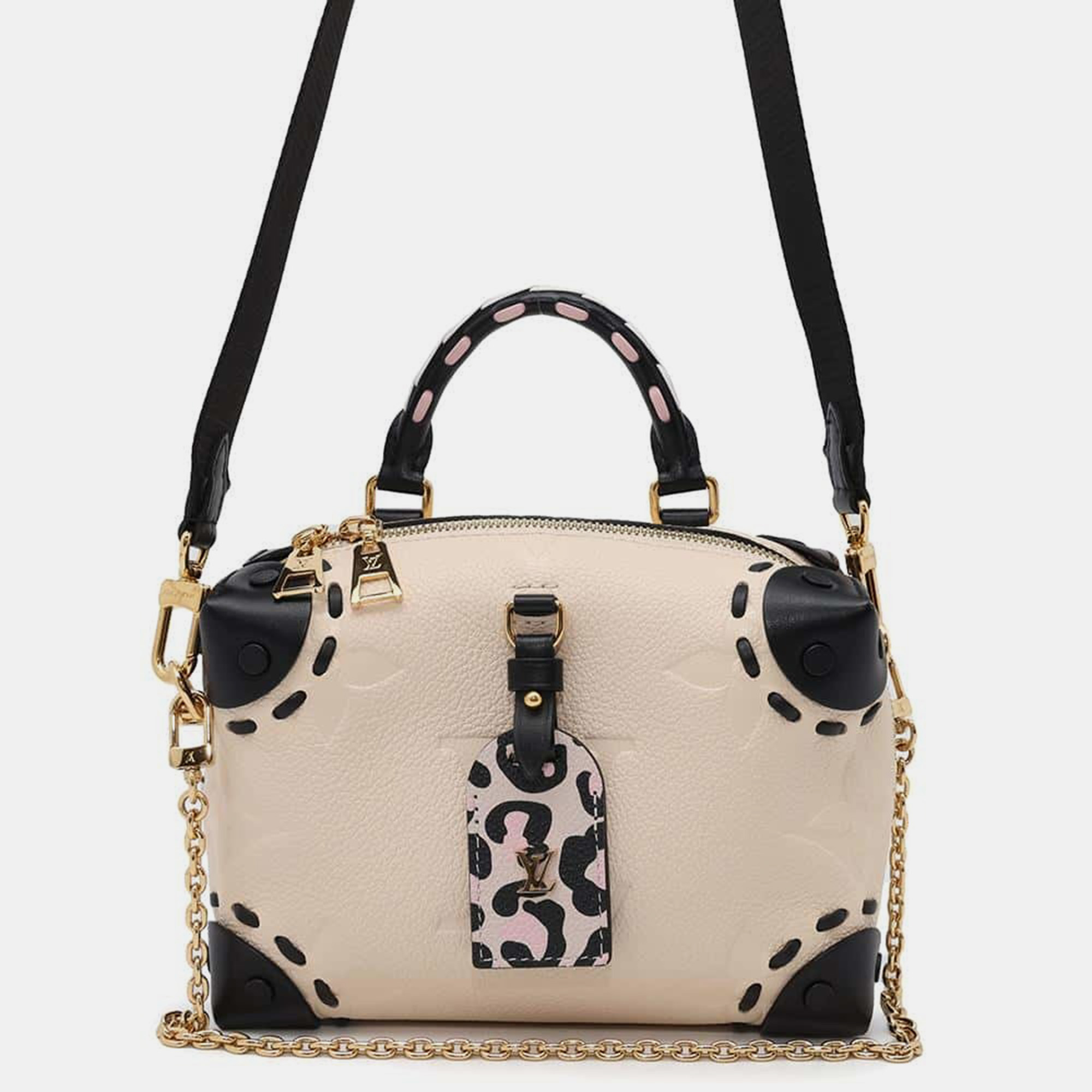 

Louis Vuitton Monogram Empreinte Leather Petite Malle Souple Wild At Heart Shoulder Bag, Beige