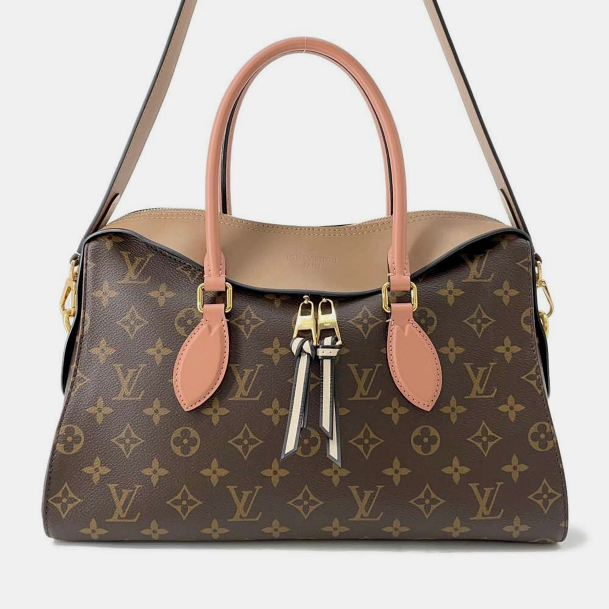 

Louis Vuitton Tuileries Tote Sesame Peche Claim Monogram Bag, Brown