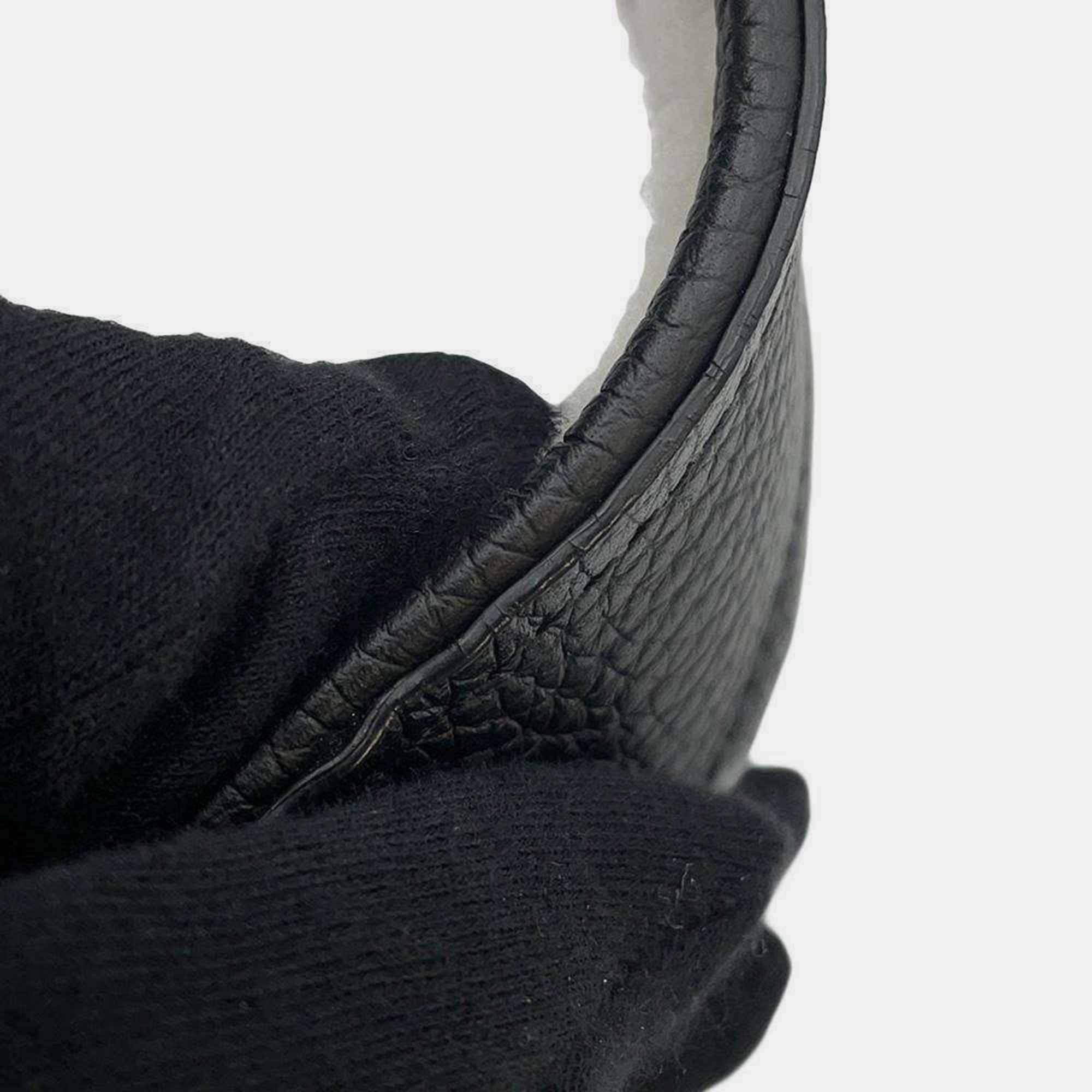 Louis Vuitton Noir Calf Leather Shearling On My Side MM Tote Bag 