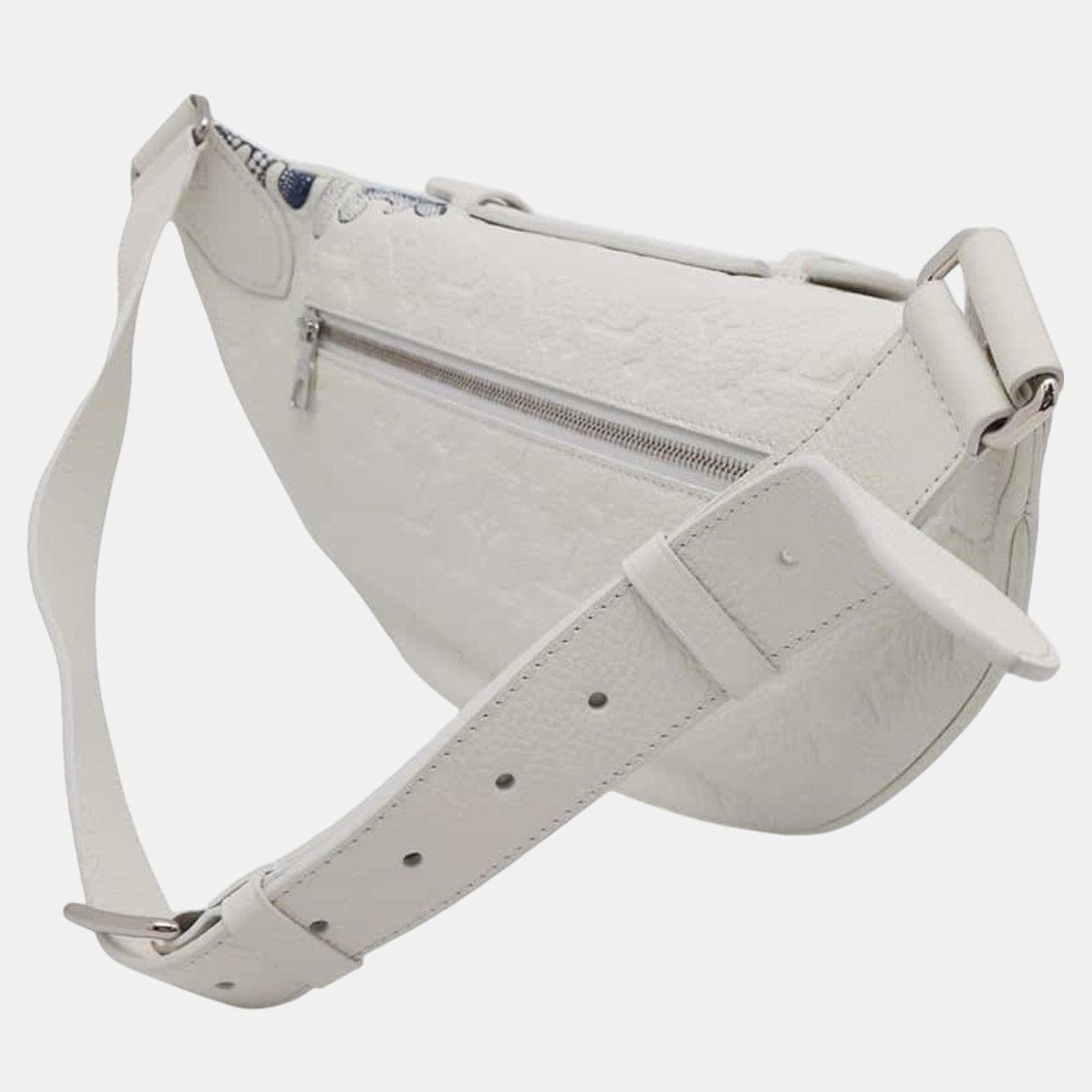 Louis Vuitton White Taurillon Leather Maxi Bum Body Bag 